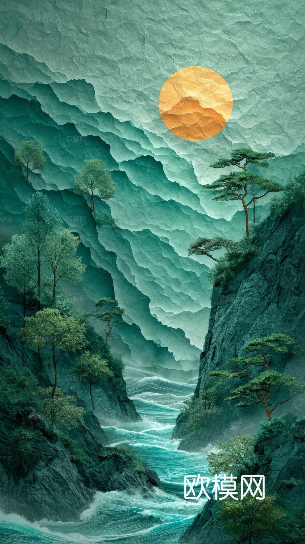国风山水壁纸壁画