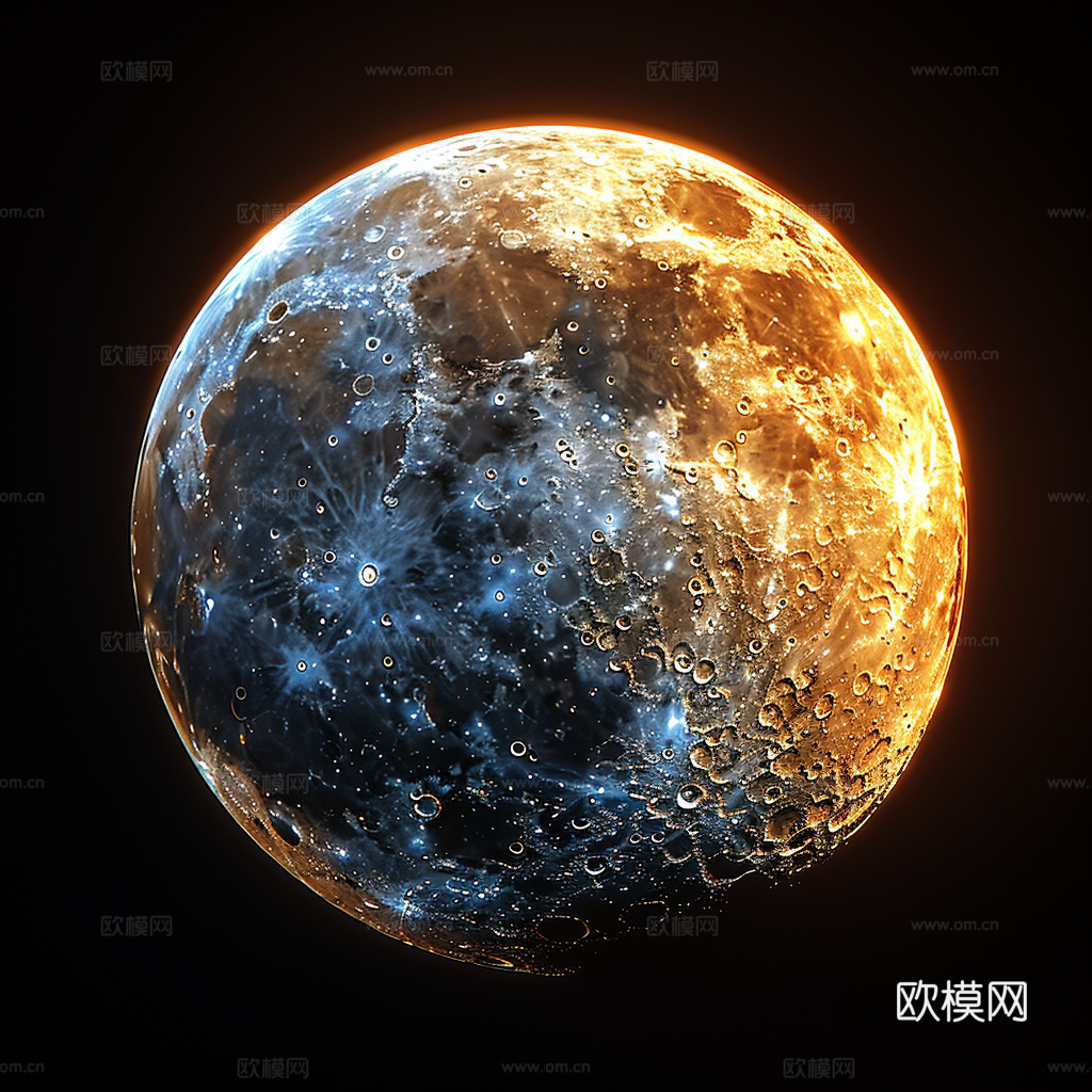 月球灯星球月亮陨石表表面