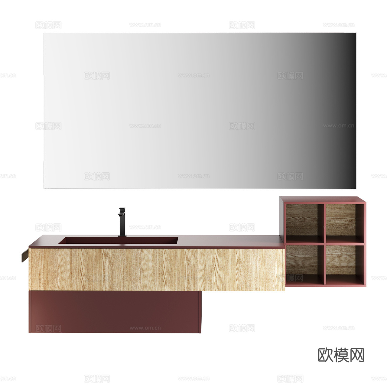 Ideagroup 极简卫浴 卫浴组合 卫浴镜 极简龙头3d模型