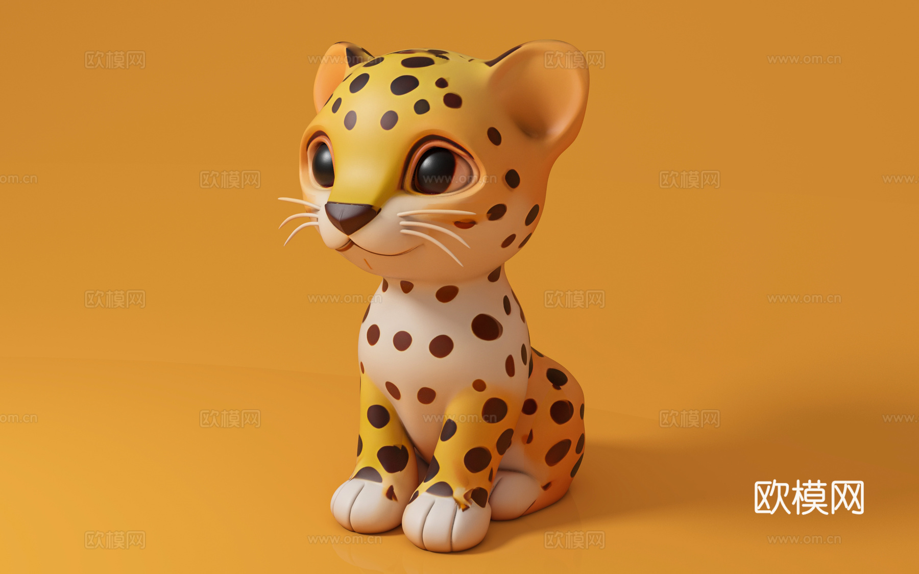 豹子猎豹 卡通动物 动漫风格 手办摆件 动物雕塑 手办摆件3d模型