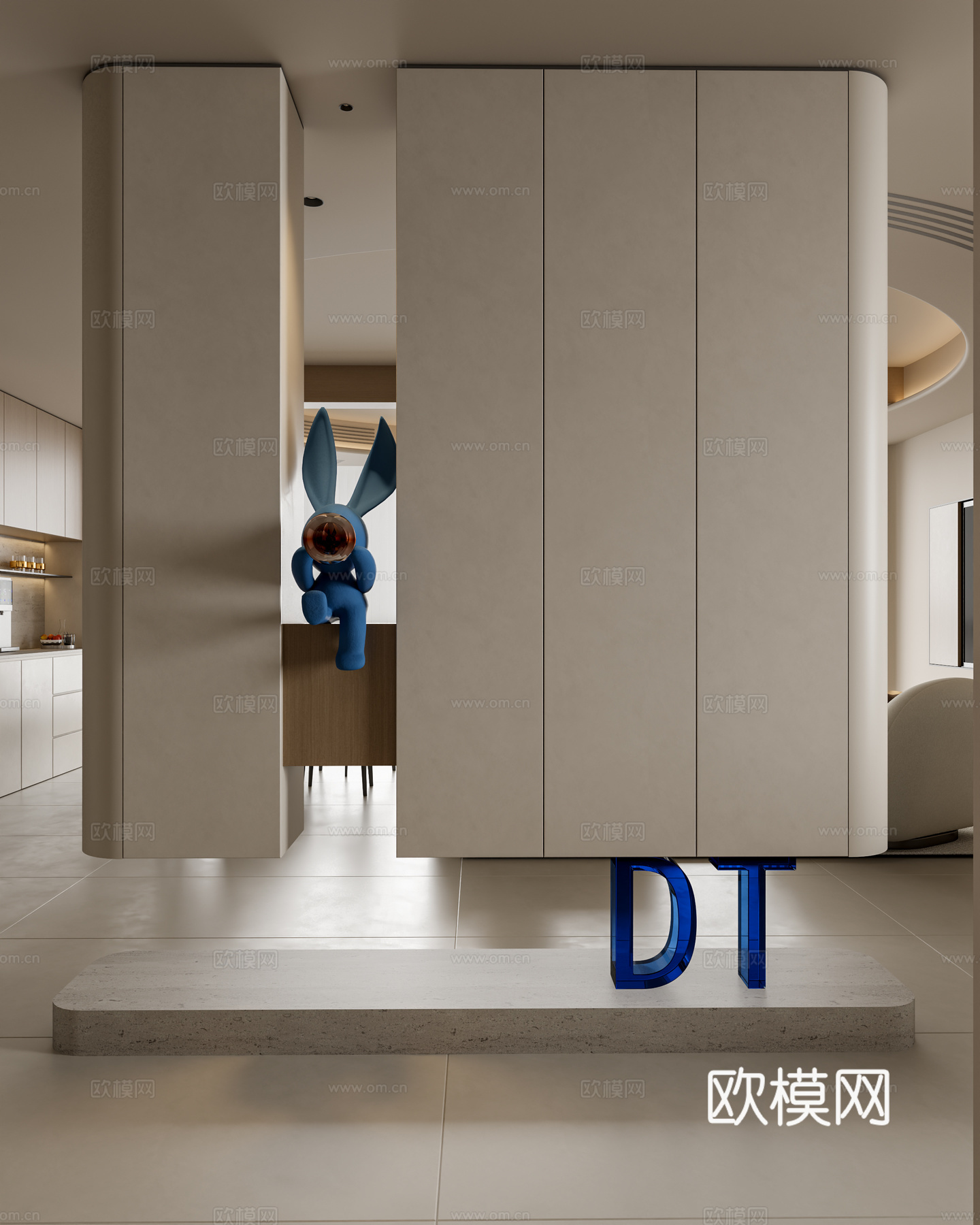 现代悬空玄关隔断3d模型