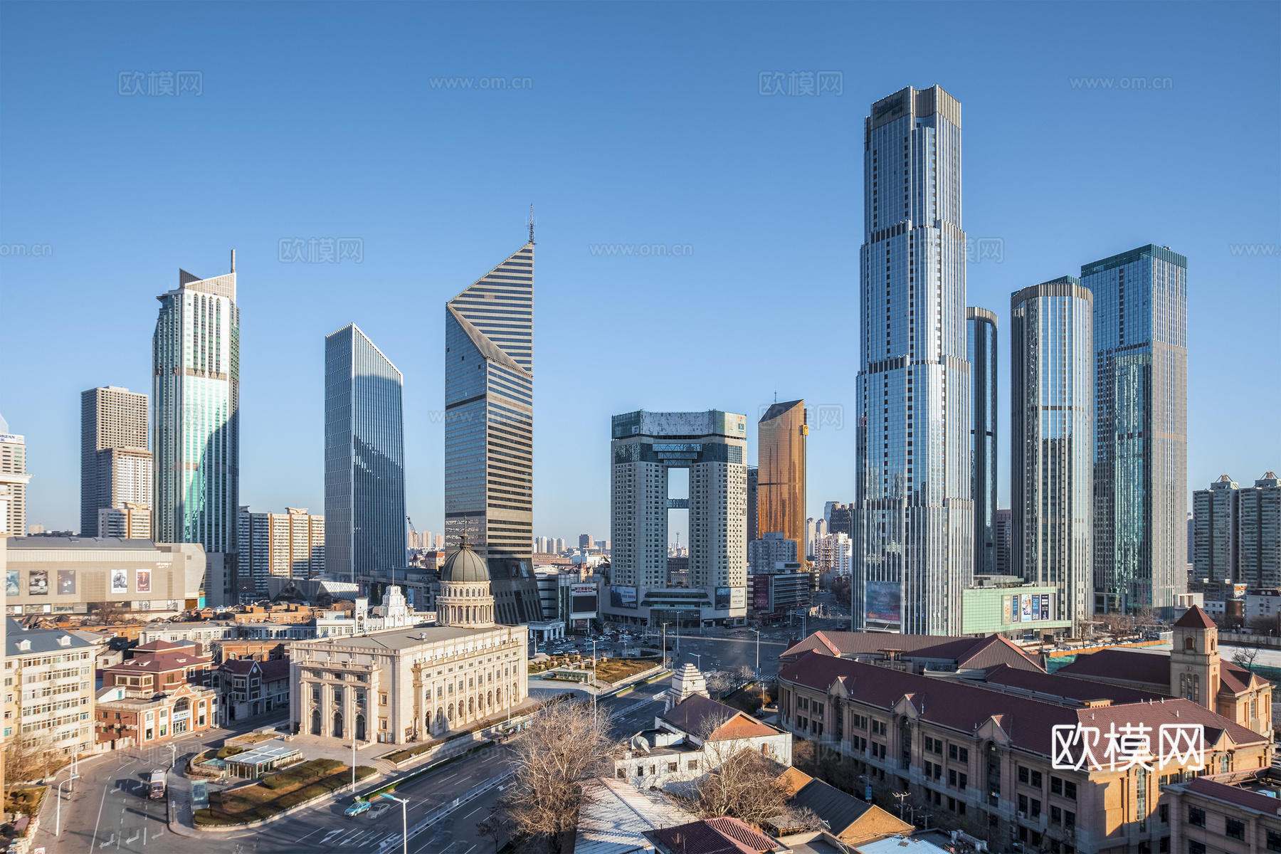 白天城市外景  都市街道外景