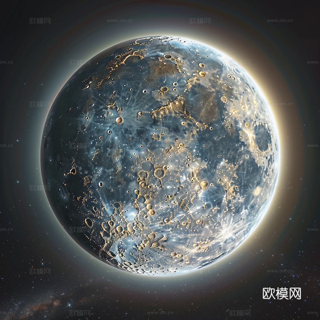 月球灯星球月亮陨石表表面