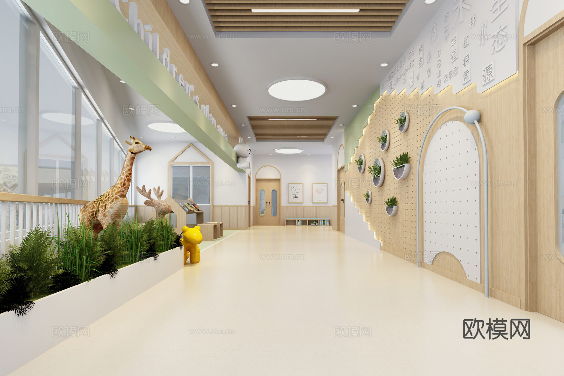 幼儿园走廊区角 过道区角3d模型