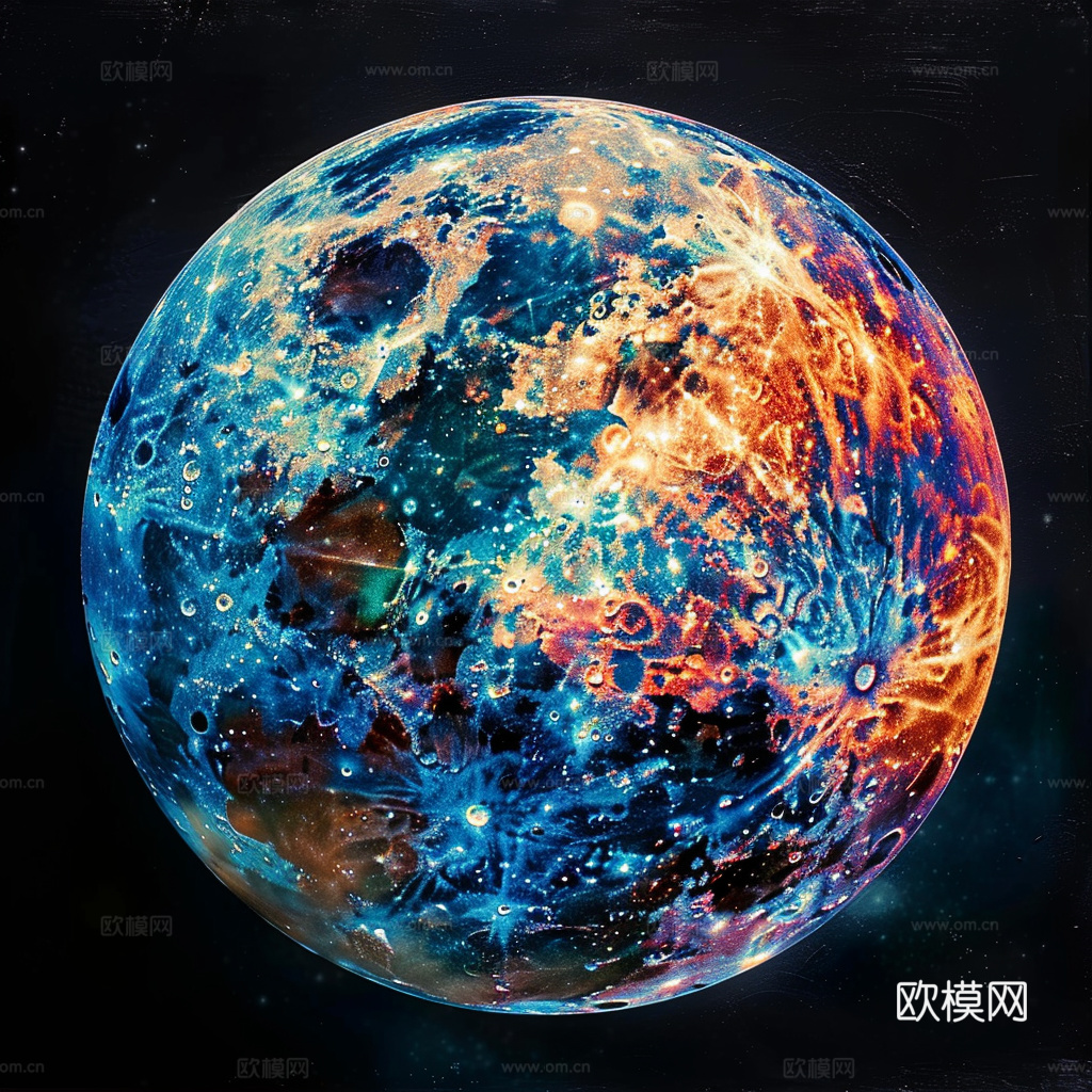 月球灯星球月亮陨石表表面
