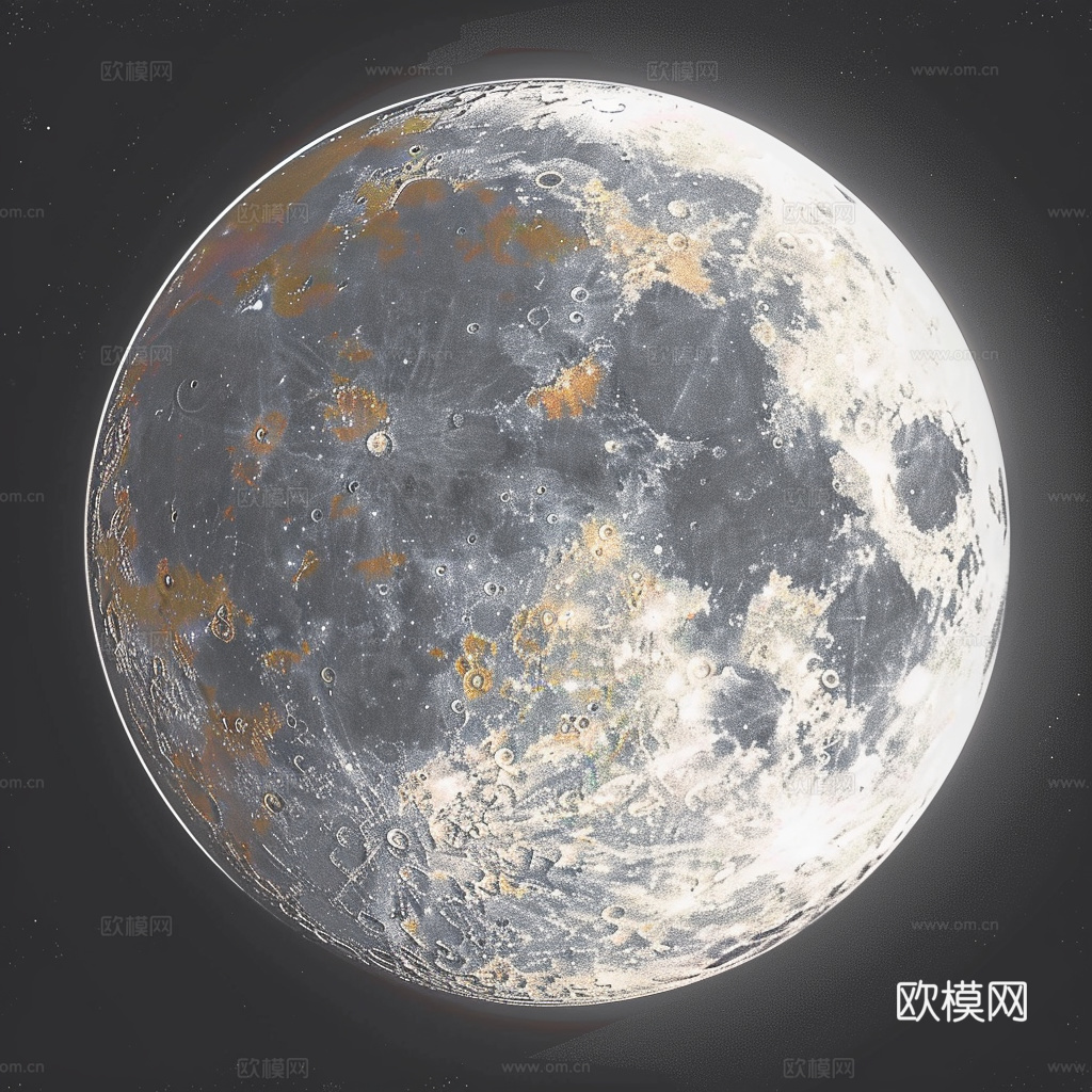 月球灯星球月亮陨石表表面