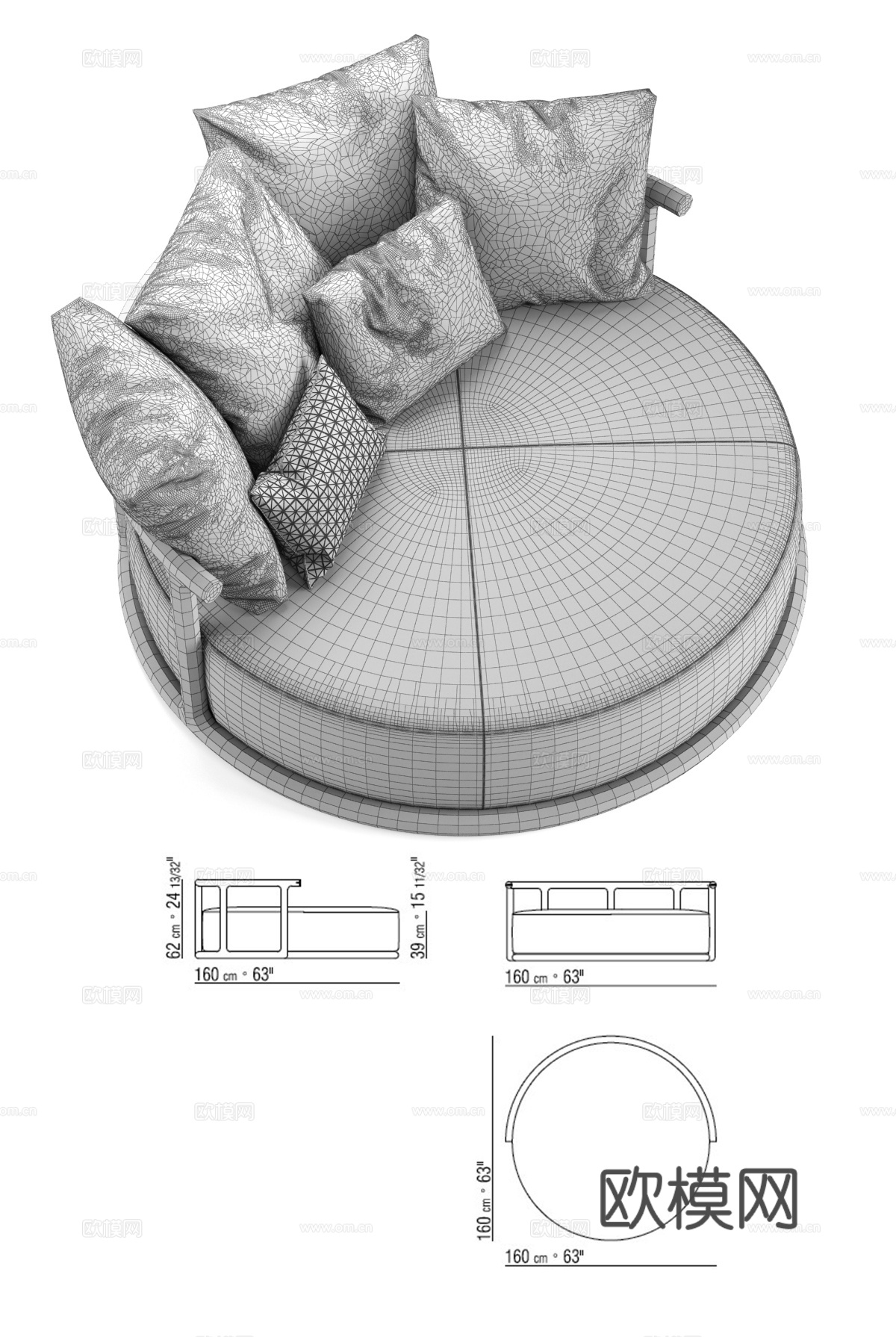 ICARO 户外沙发 圆形沙发 沙发椅 休闲沙发 沙发床3d模型