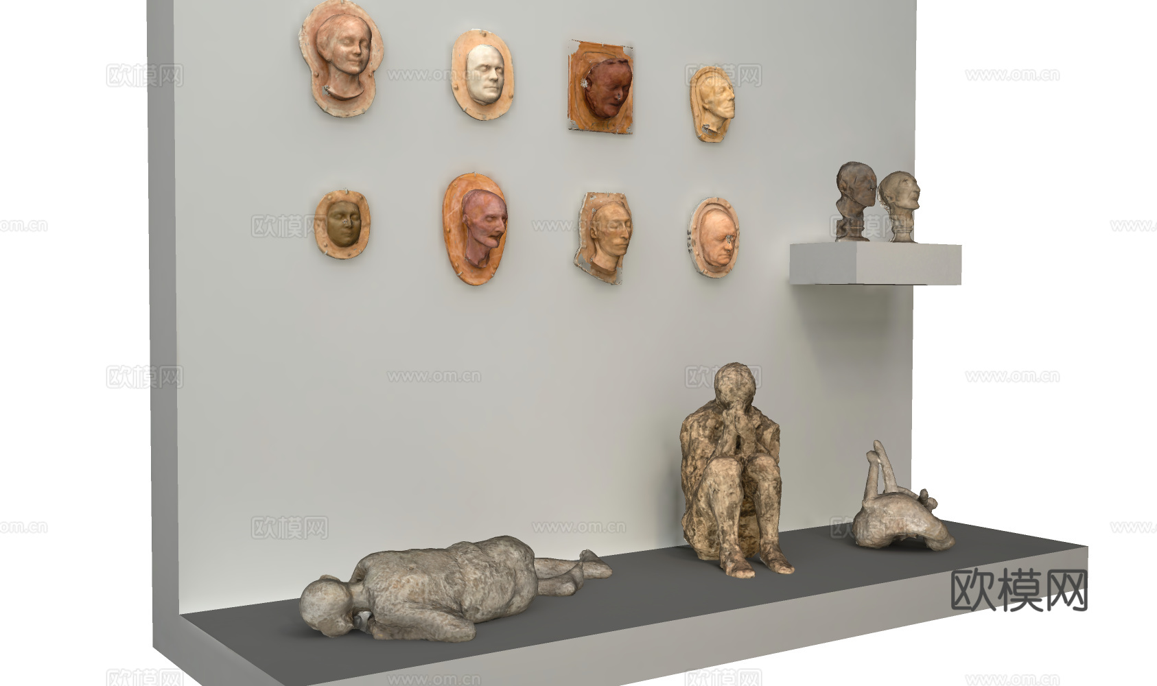 现代雕塑摆件 雕塑摆件 展品展台 艺术雕塑su模型