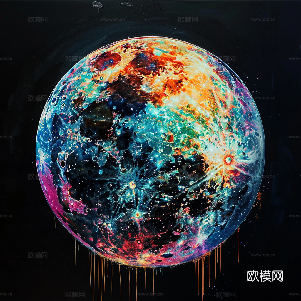 月球灯星球月亮陨石表表面