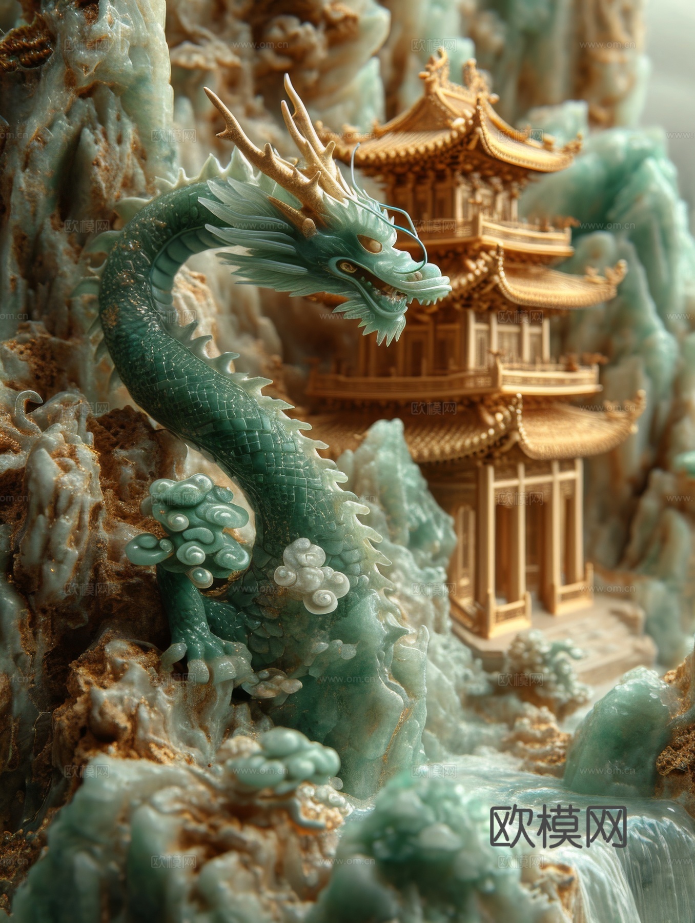 国风山水壁纸壁画下载（渲染图7）