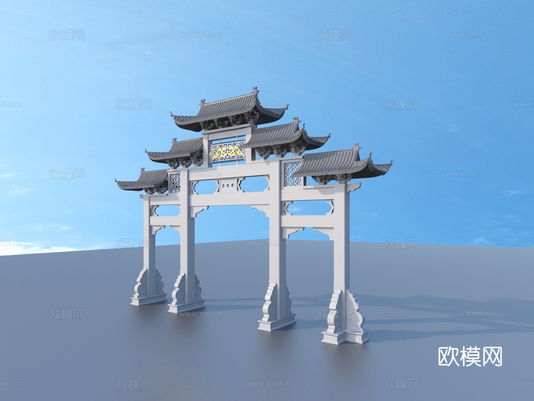 牌坊 古代牌坊 大门 入口3d模型