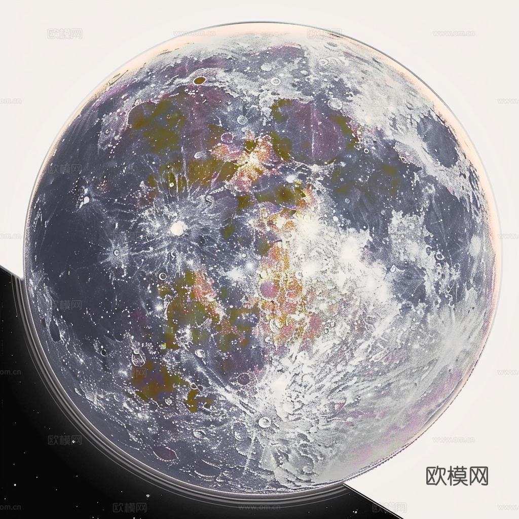 月球灯星球月亮陨石表表面
