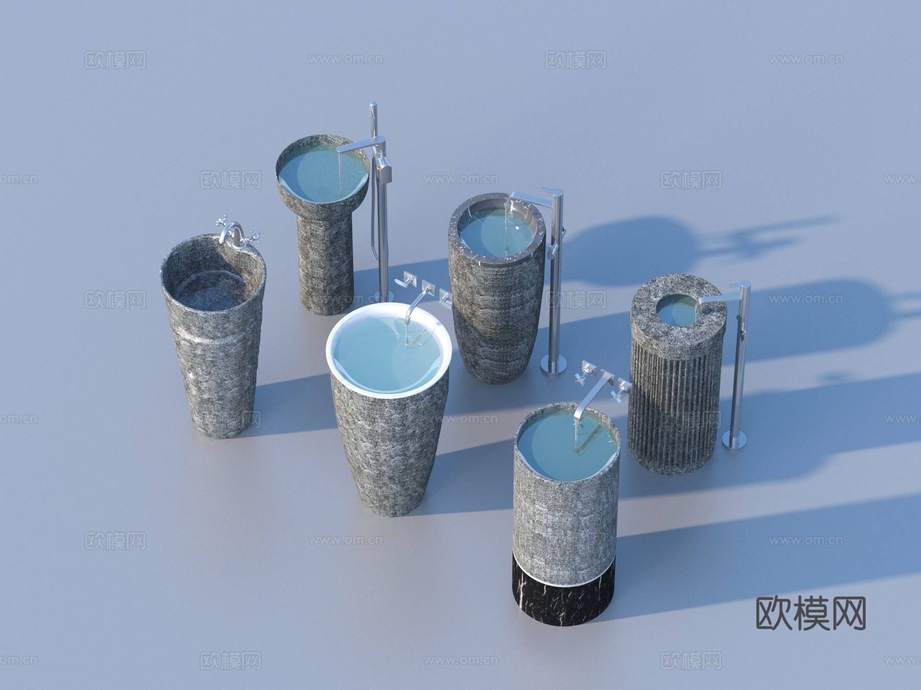 洗手盆 洗手台 石槽3d模型