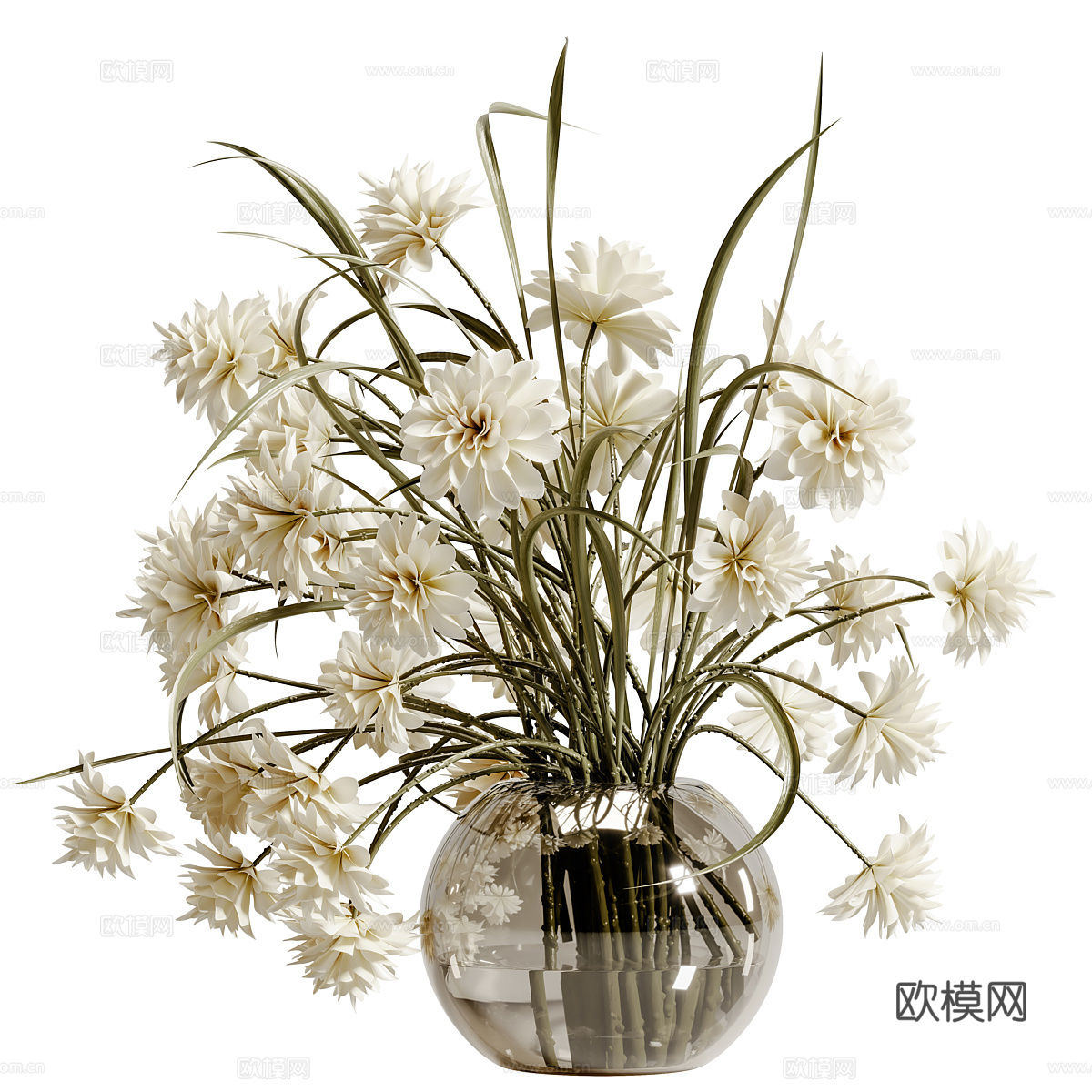 花瓶花卉3d模型