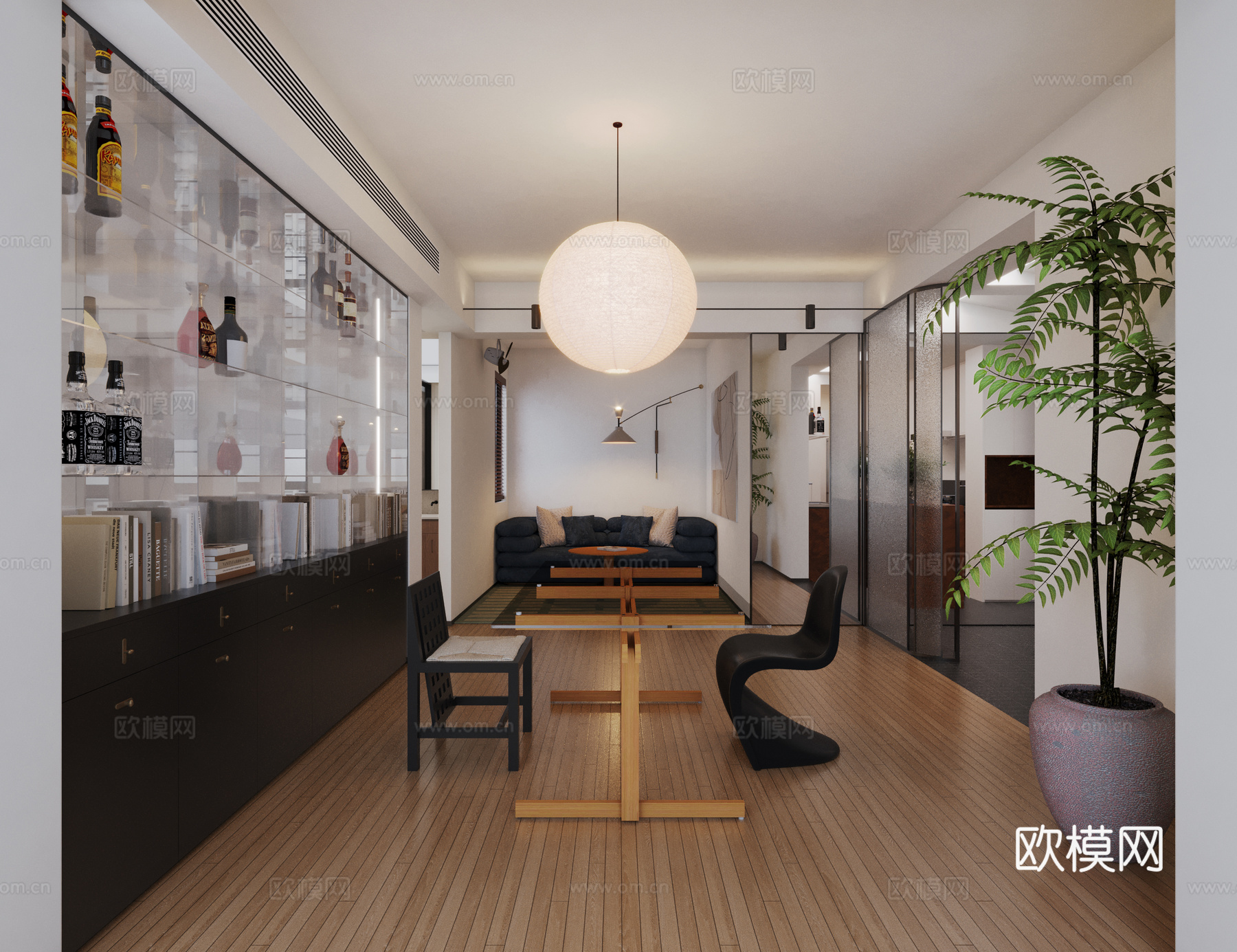 中古风客餐厅，端景台3d模型3d模型