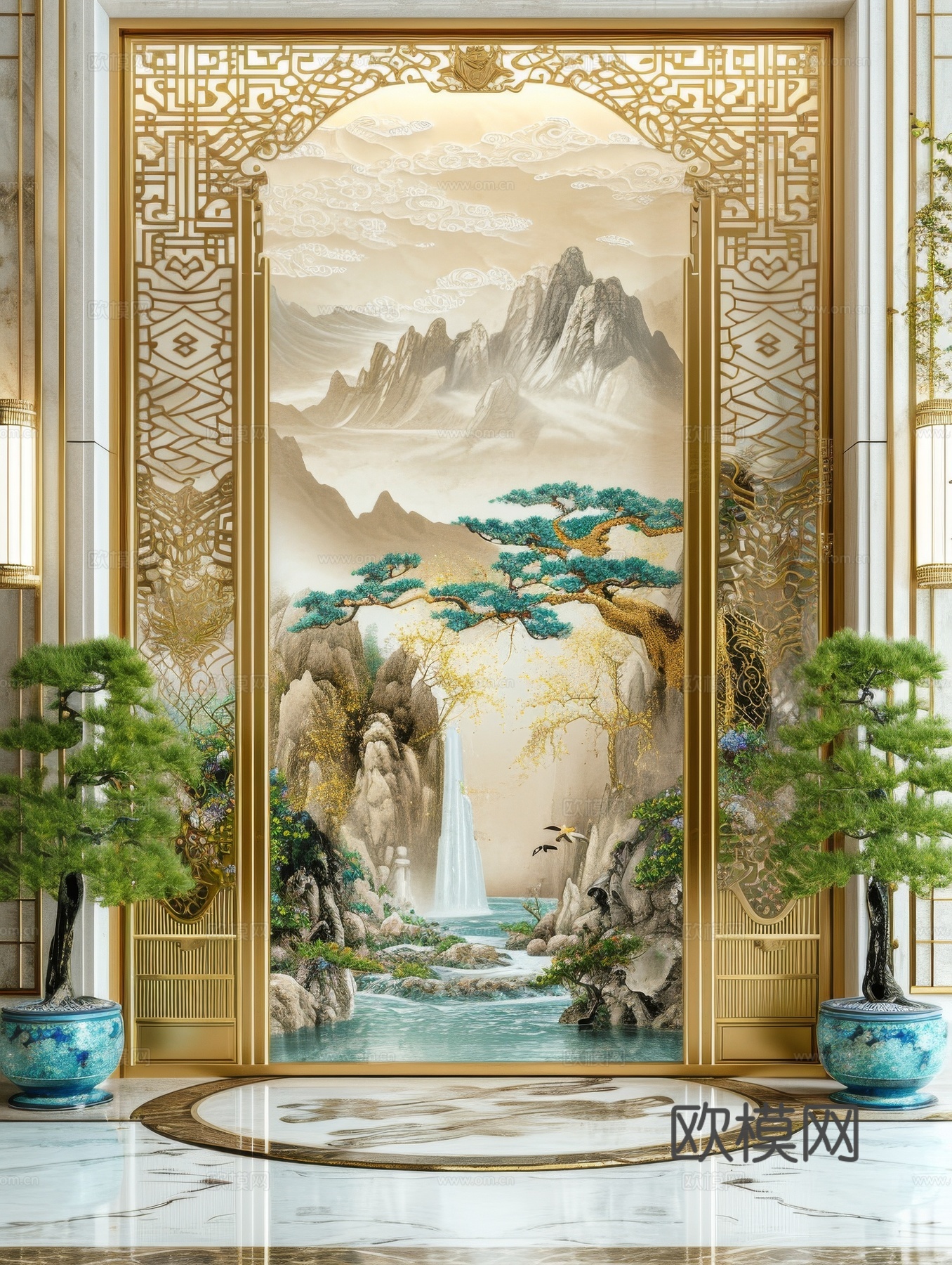 国风山水壁纸壁画