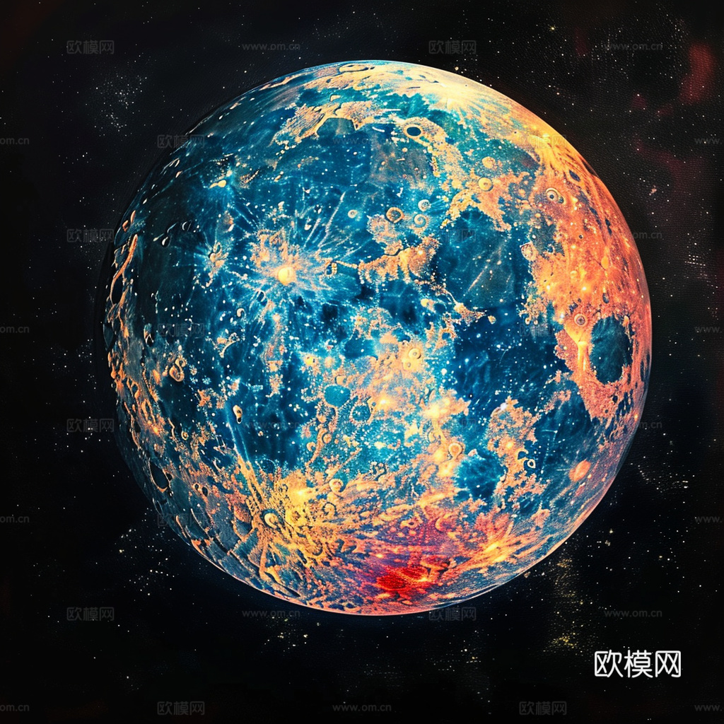 月球灯星球月亮陨石表表面