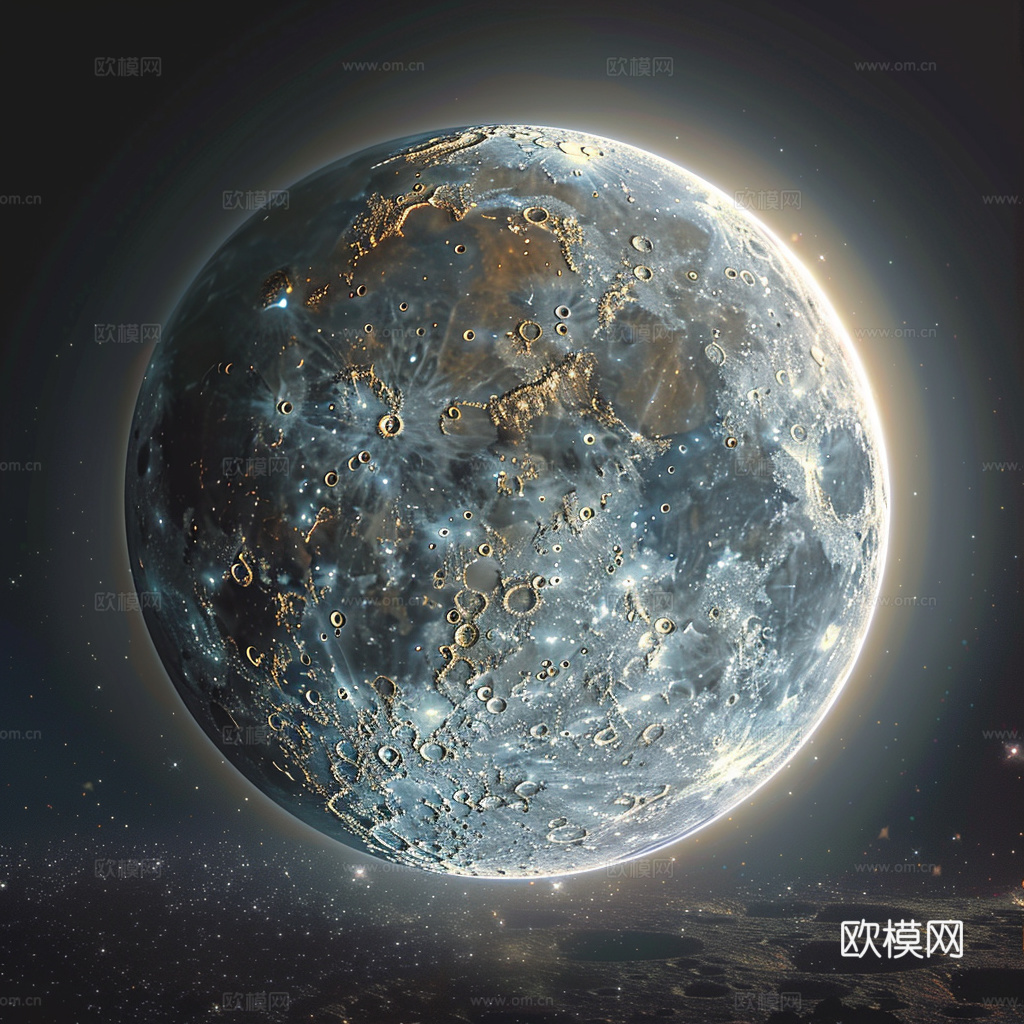 月球灯星球月亮陨石表表面