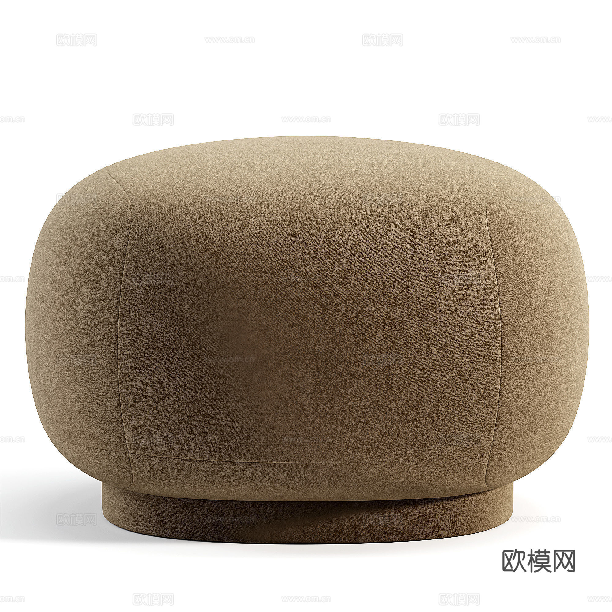 现代奶油风布艺沙发凳3d模型