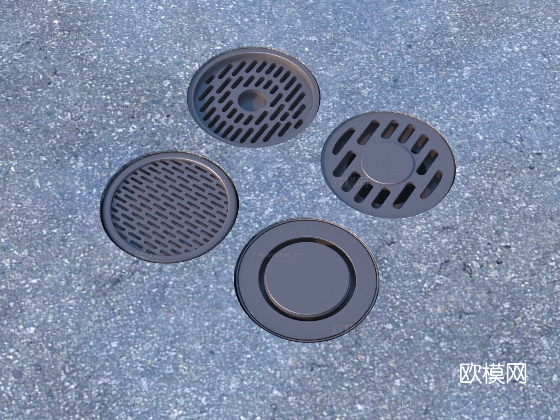 井盖 下水道 排水口 排污口 室外小品3d模型
