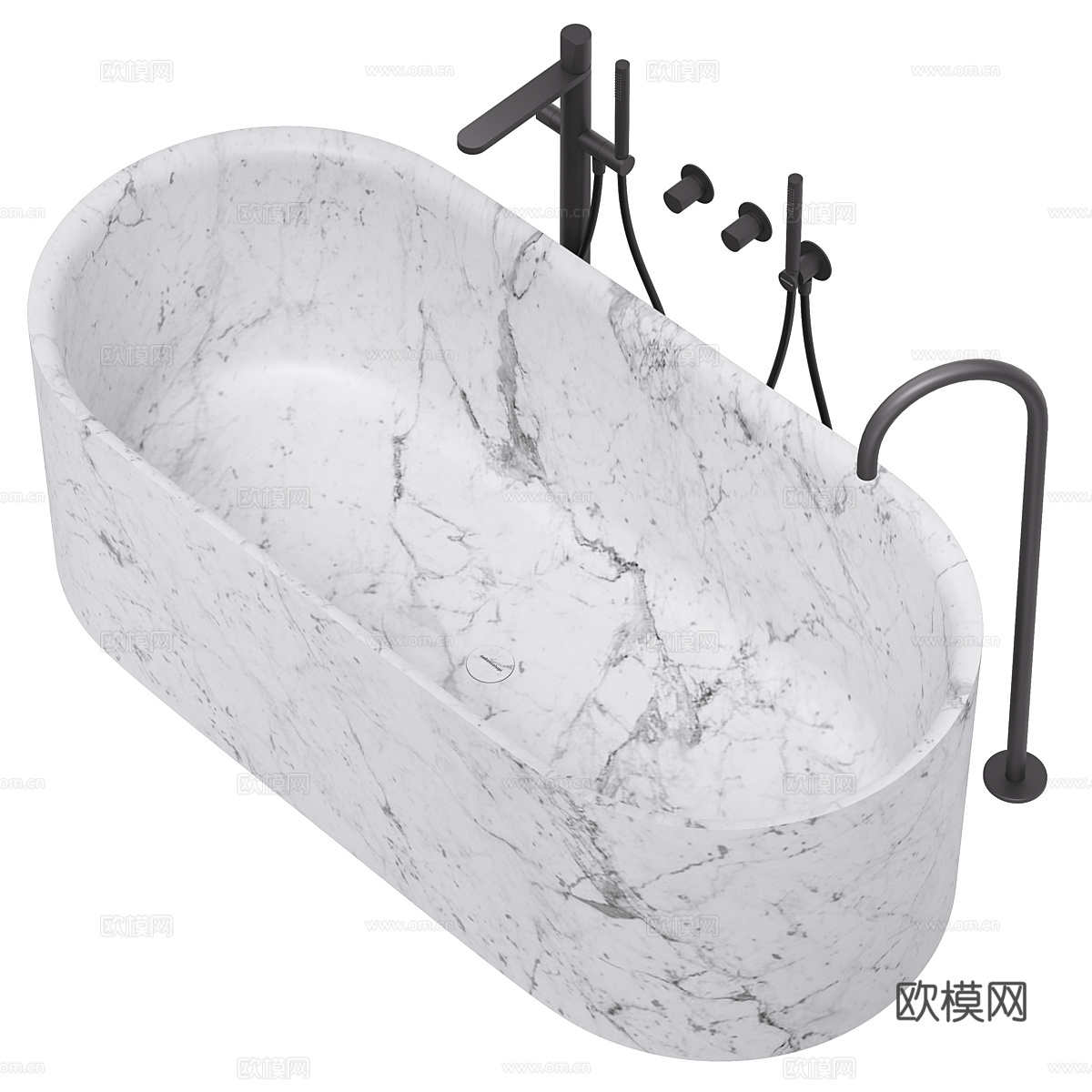 现代意式轻奢大理石浴缸3d模型
