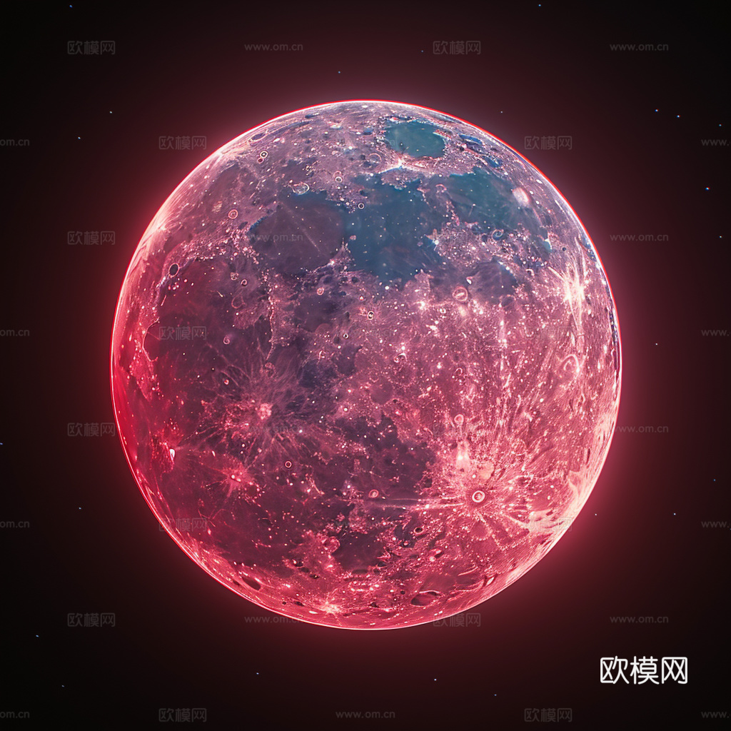 月球灯星球月亮陨石表表面