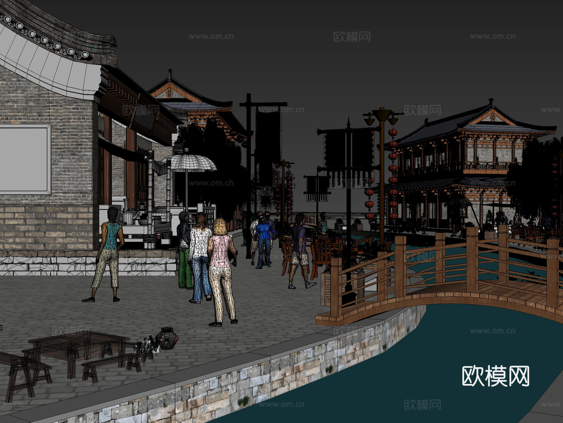 古建 中式建筑 小镇3d模型