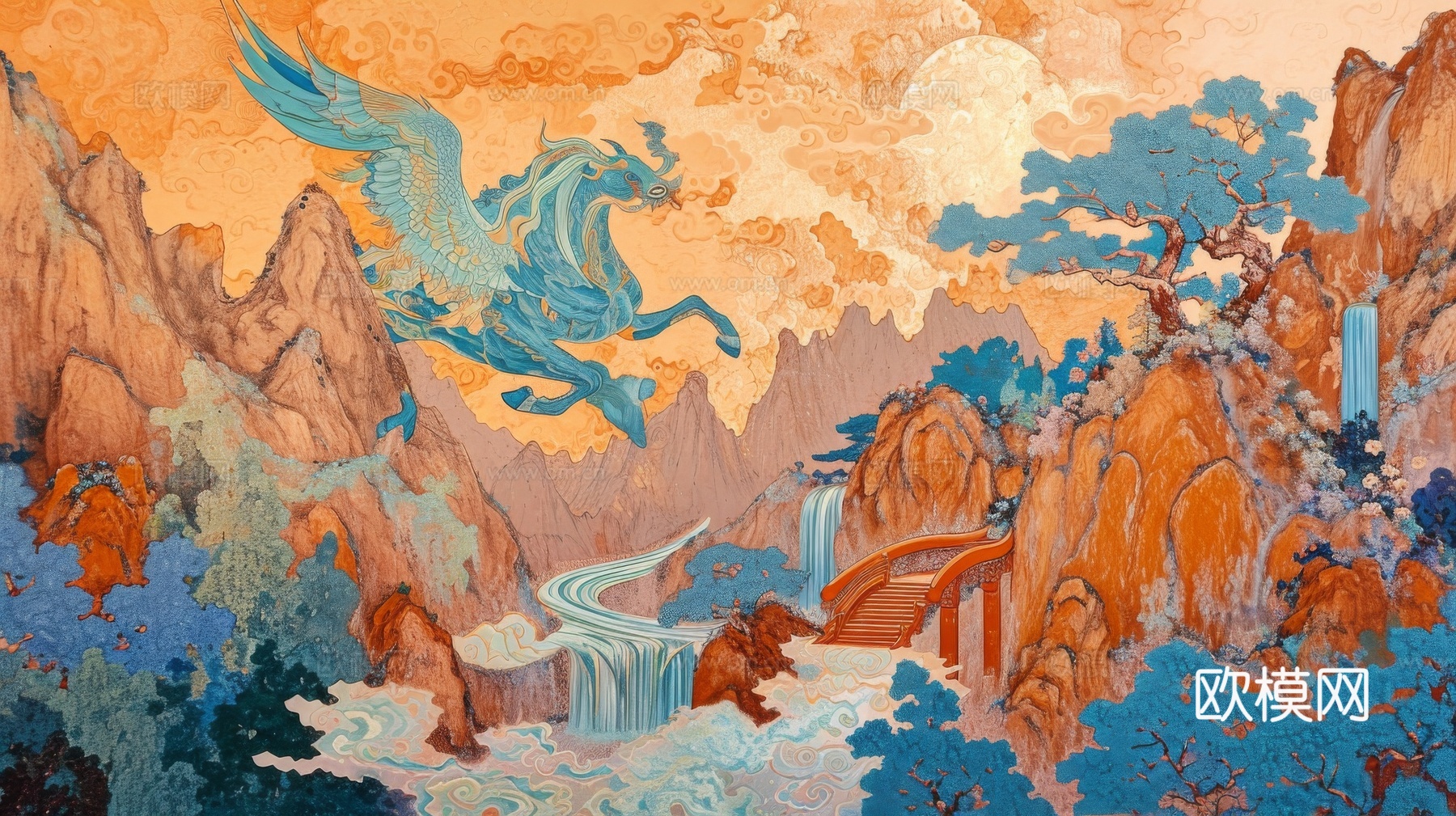 国风山水壁纸壁画