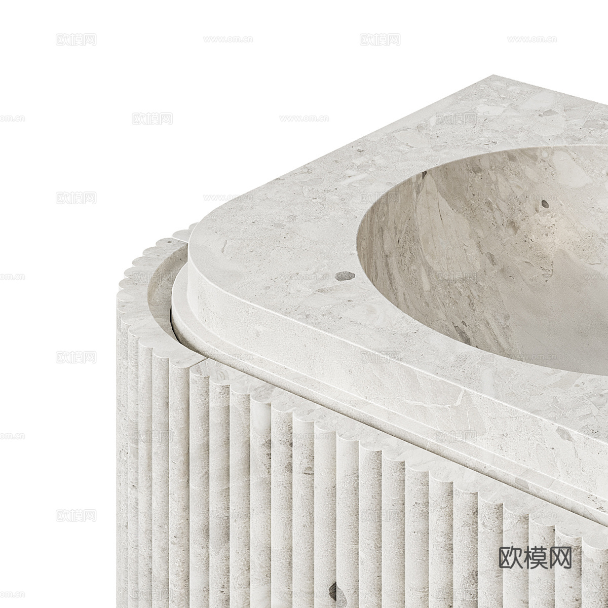 现代轻奢极简大理石洗手台3d模型