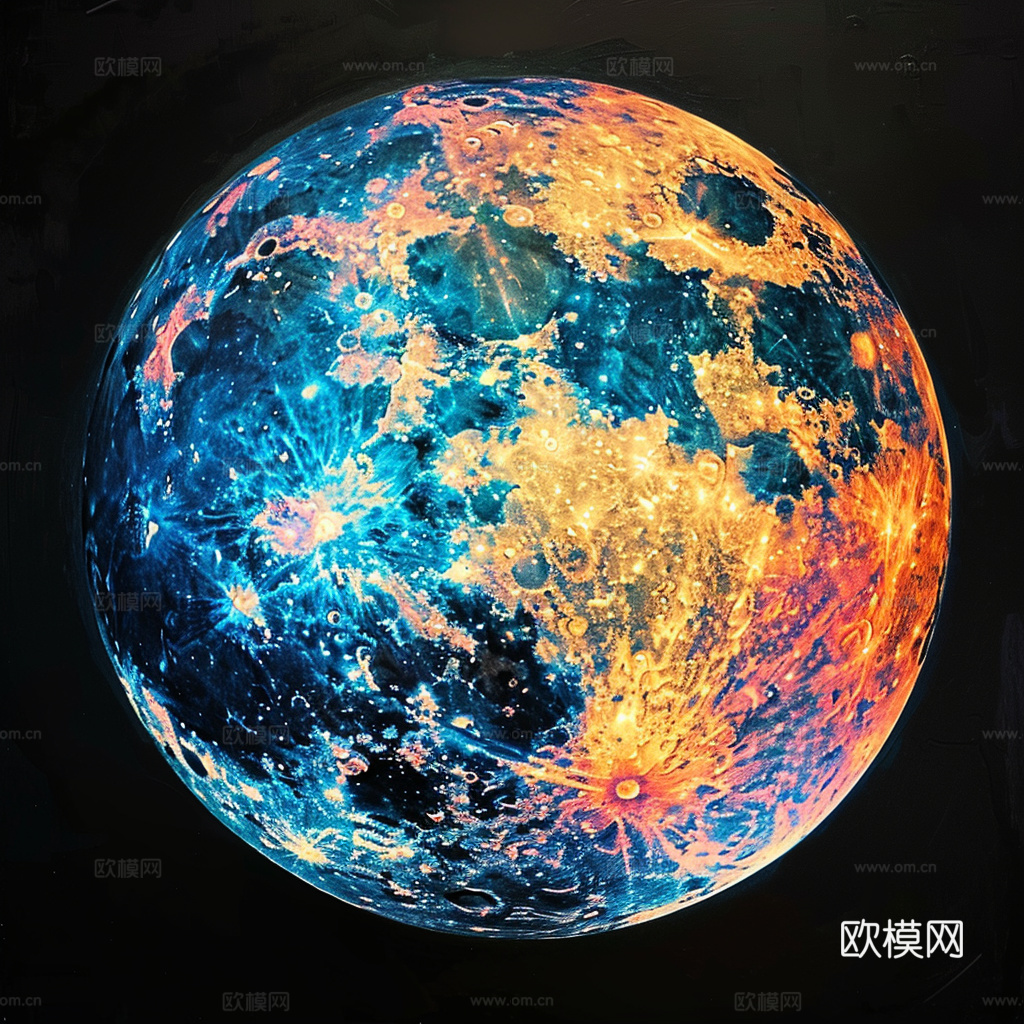 月球灯星球月亮陨石表表面