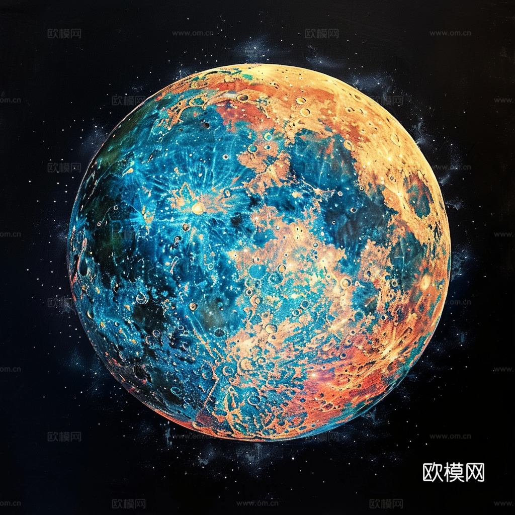 月球灯星球月亮陨石表表面