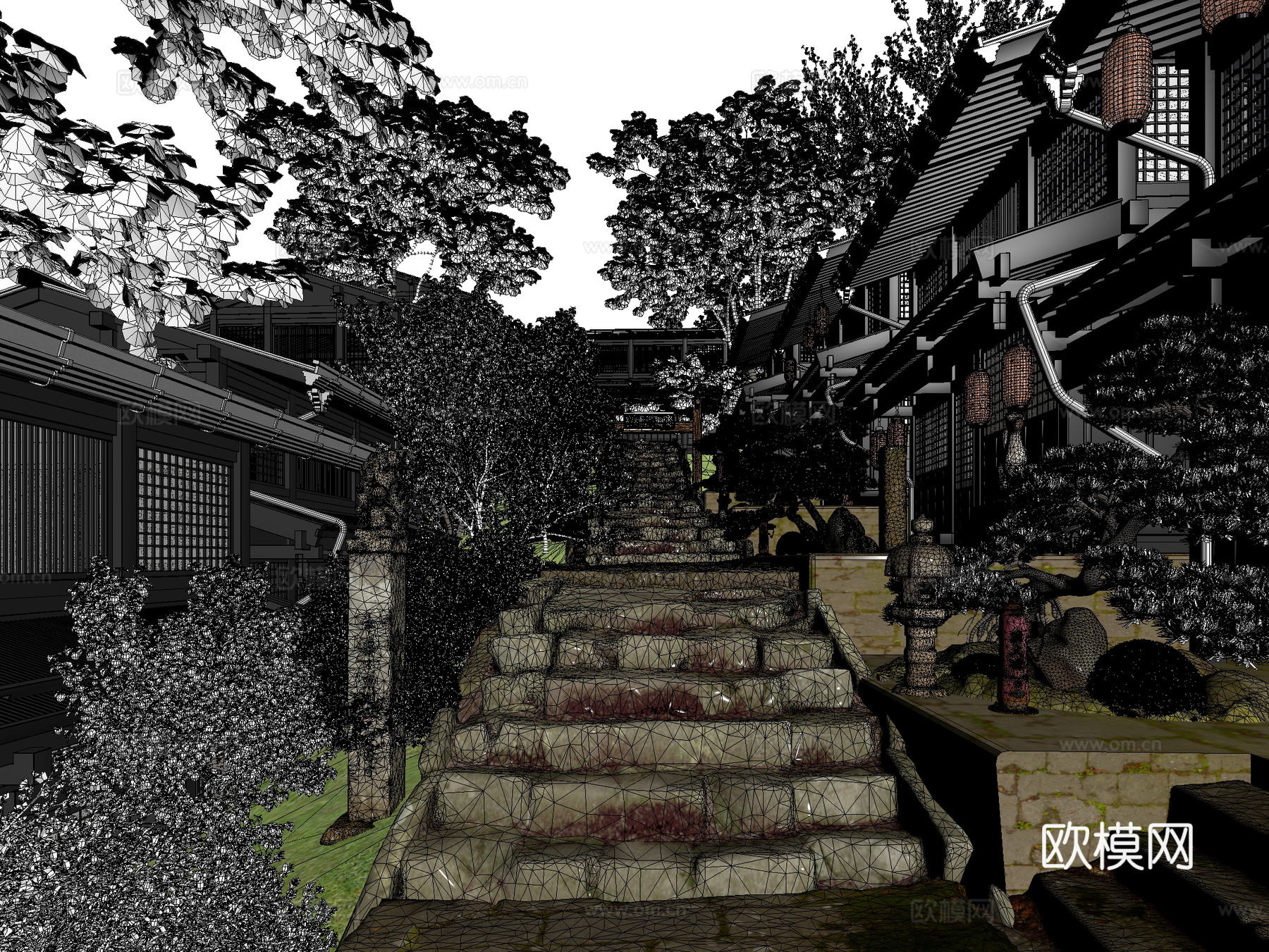 古建 民宿 中式建筑3d模型