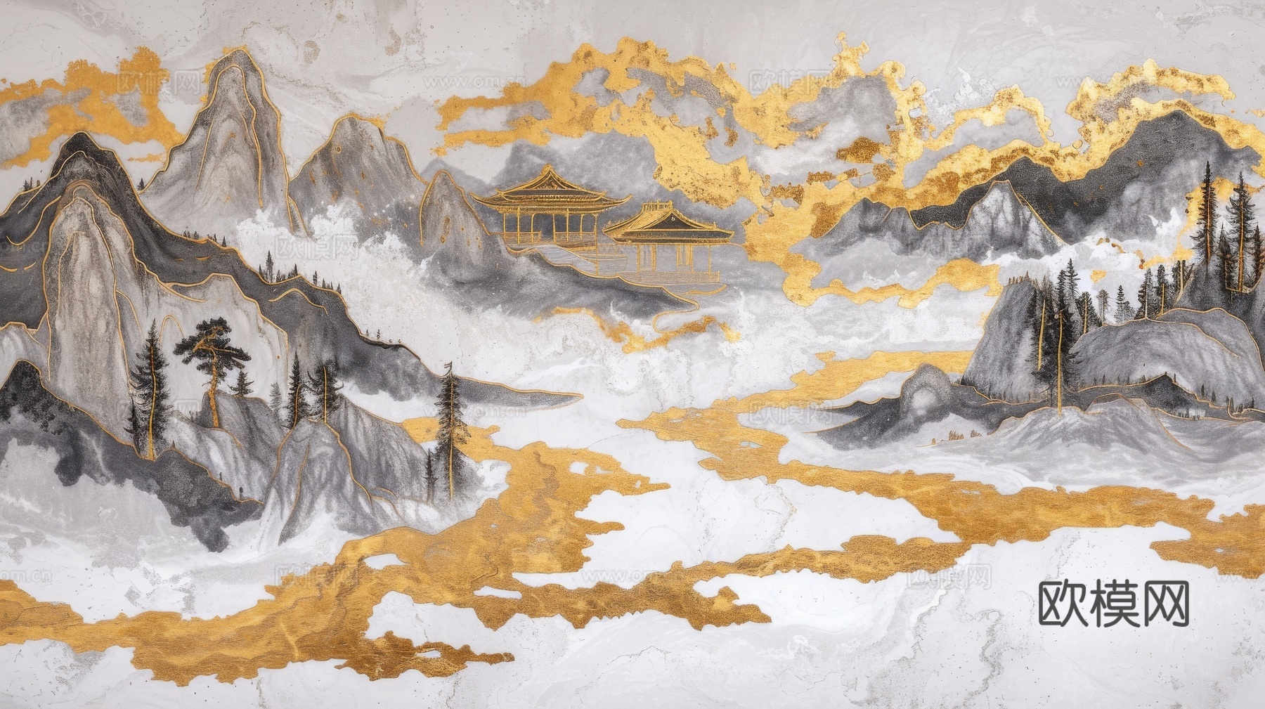 国风山水壁纸壁画