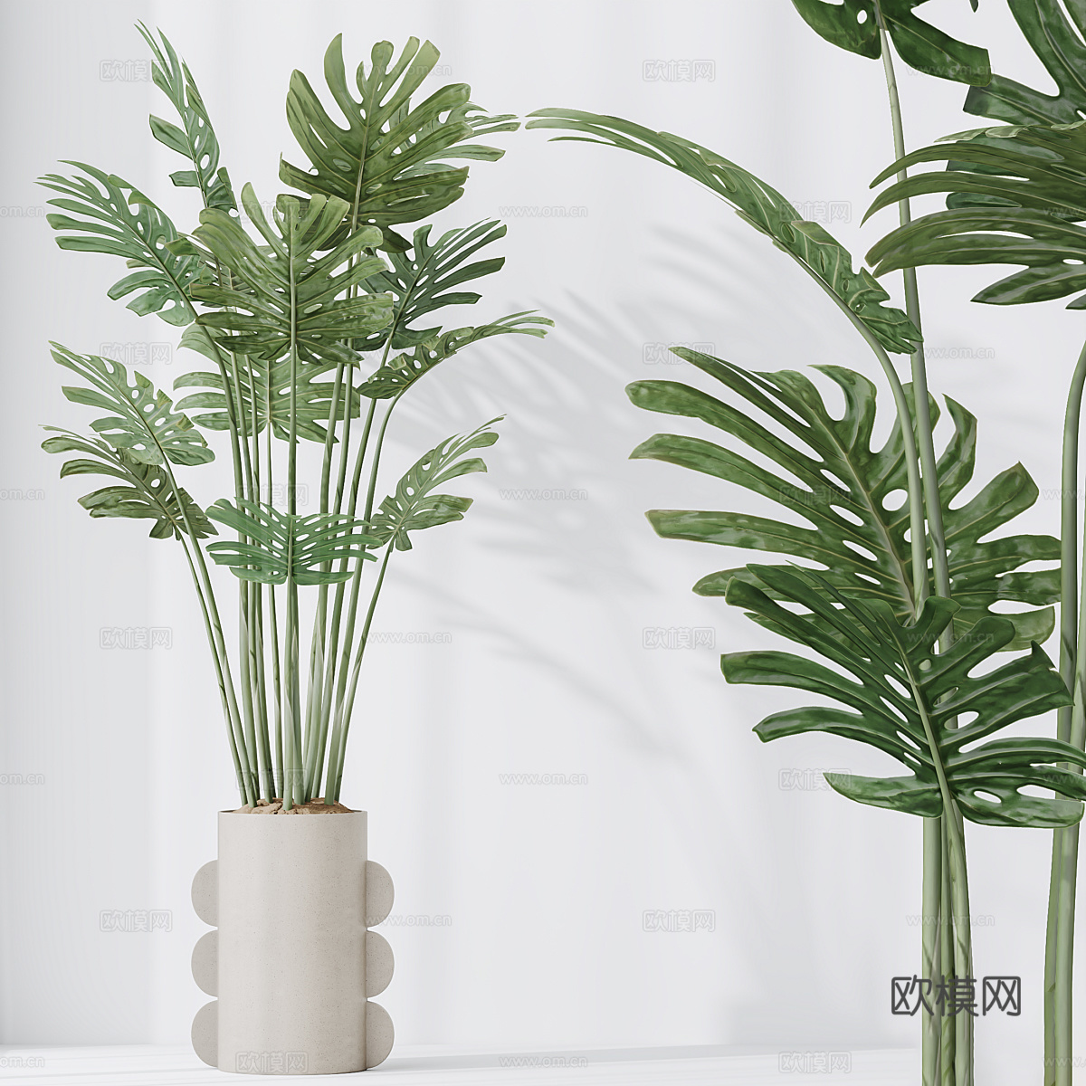 现代北欧绿植盆栽3d模型