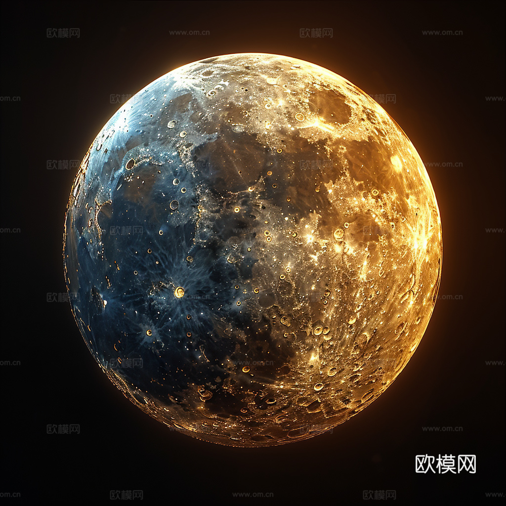 月球灯星球月亮陨石表表面