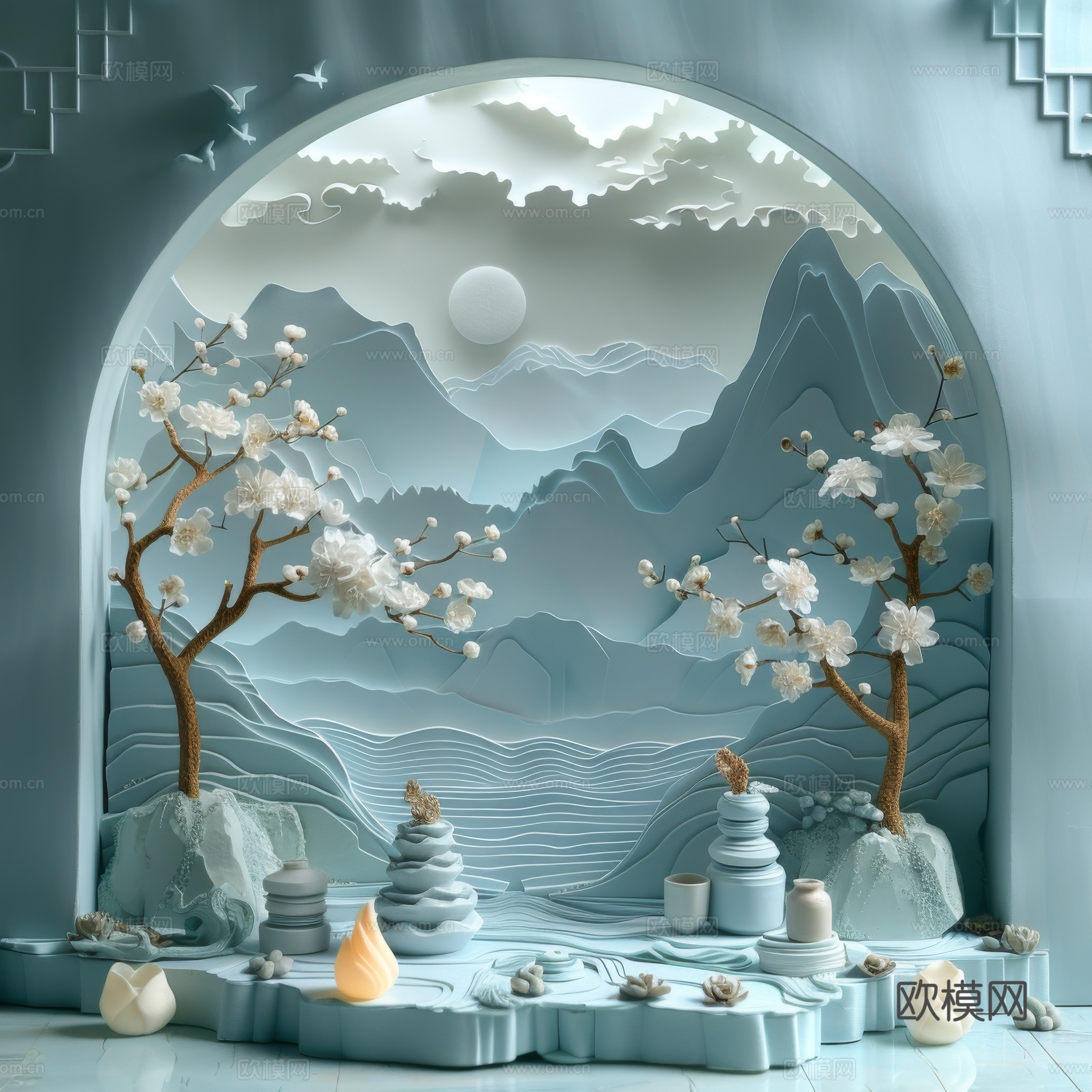 国风山水壁纸壁画