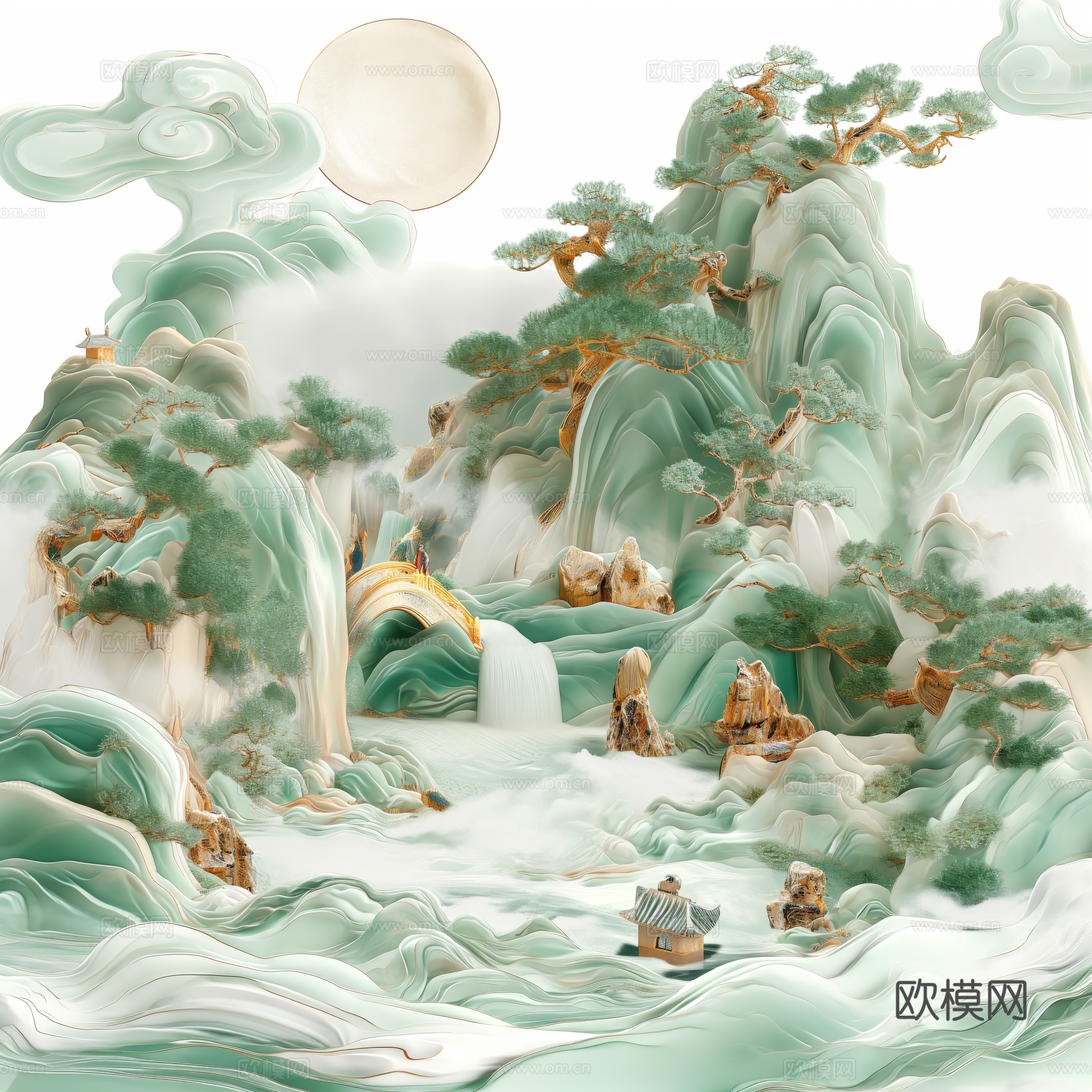 国风山水壁纸壁画