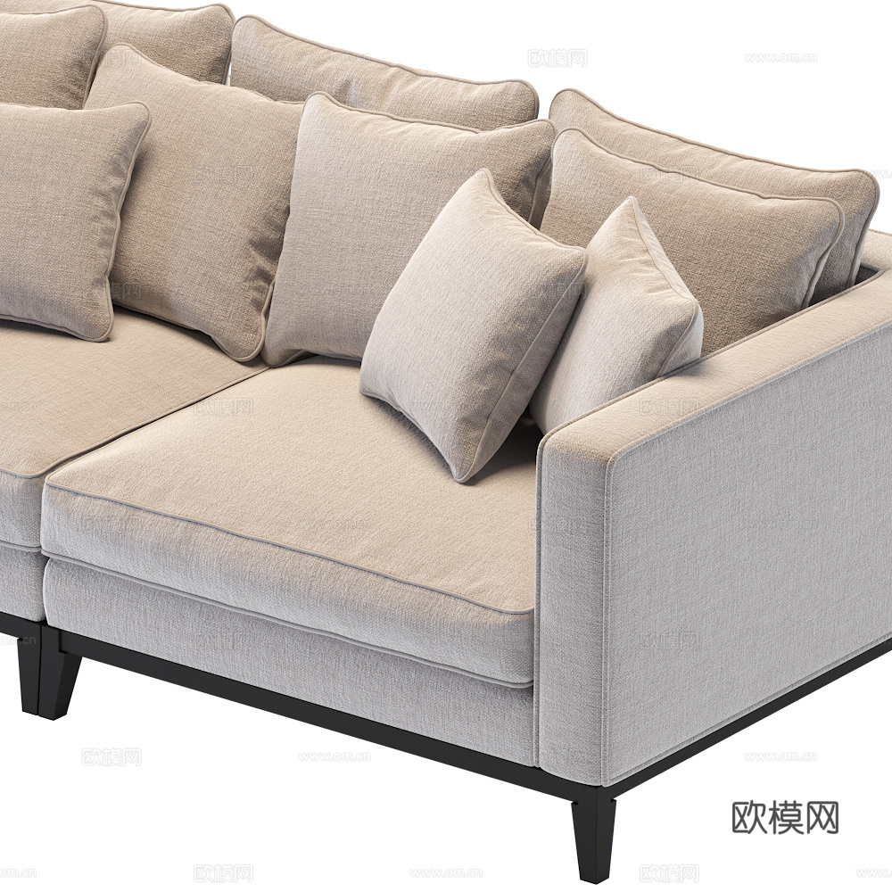 现代意式布艺休闲沙发3d模型