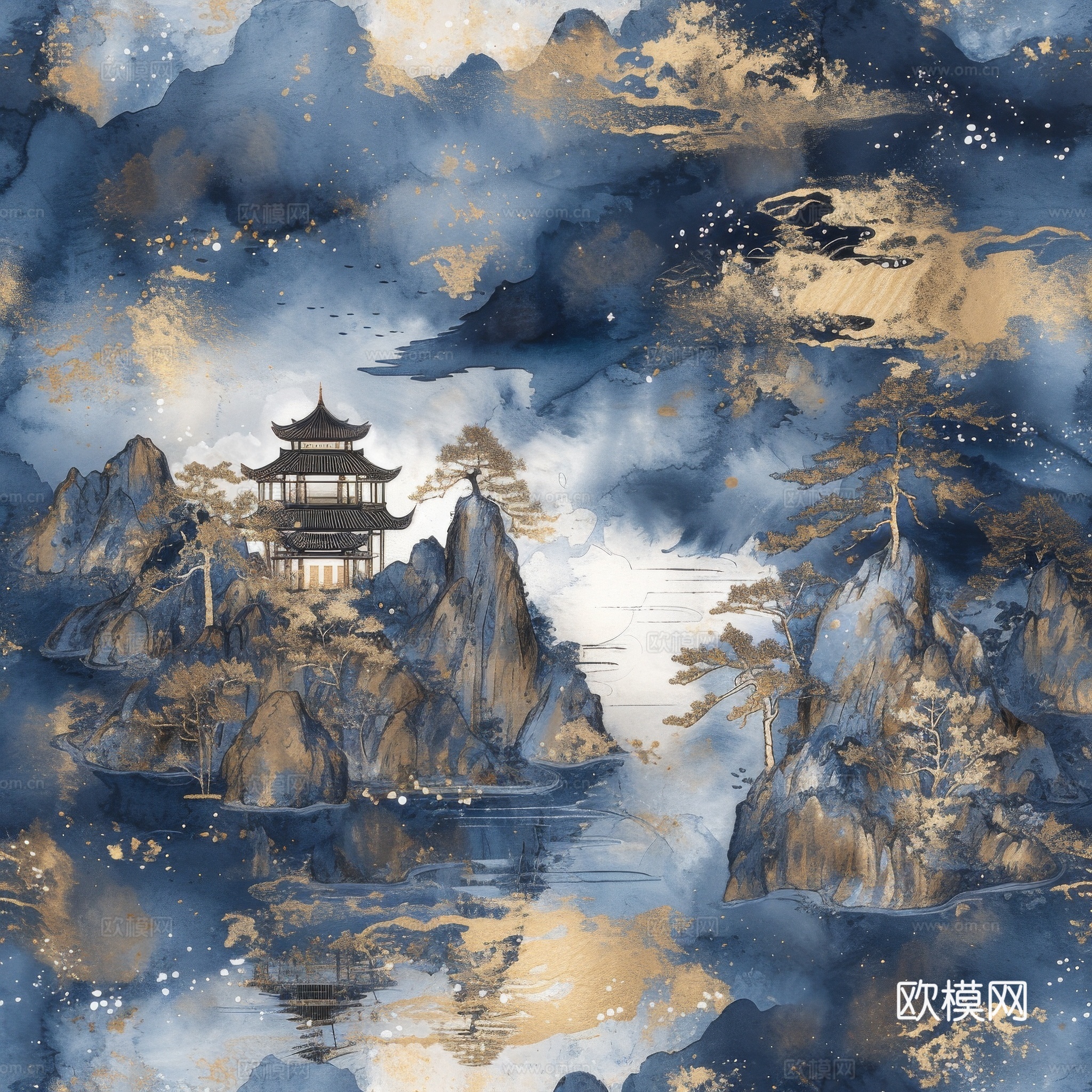 国风山水壁纸壁画