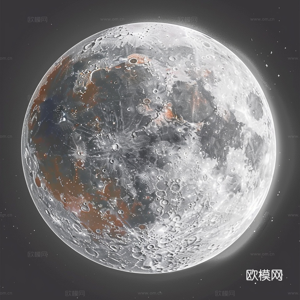 月球灯星球月亮陨石表表面
