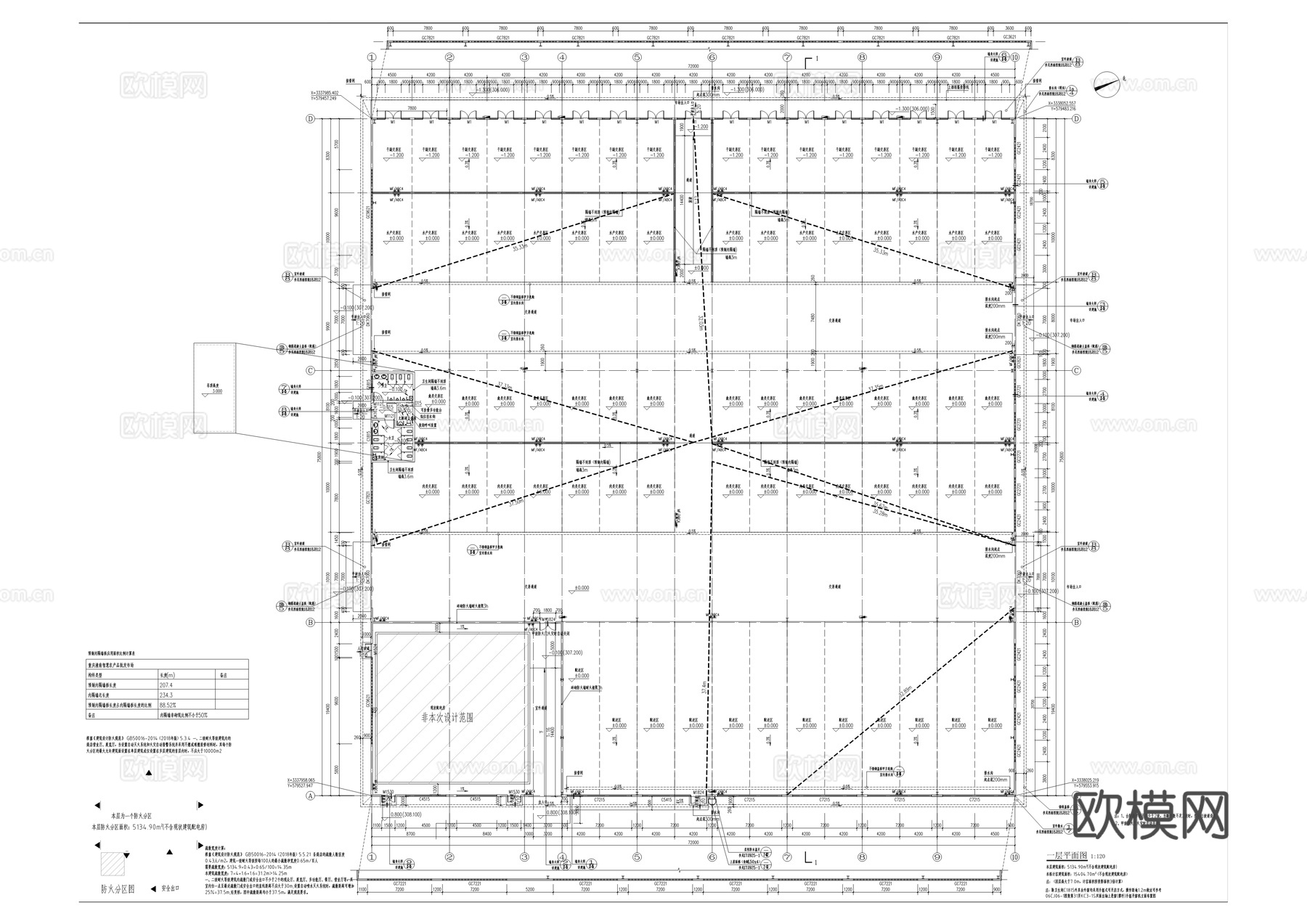批发市场cad施工图