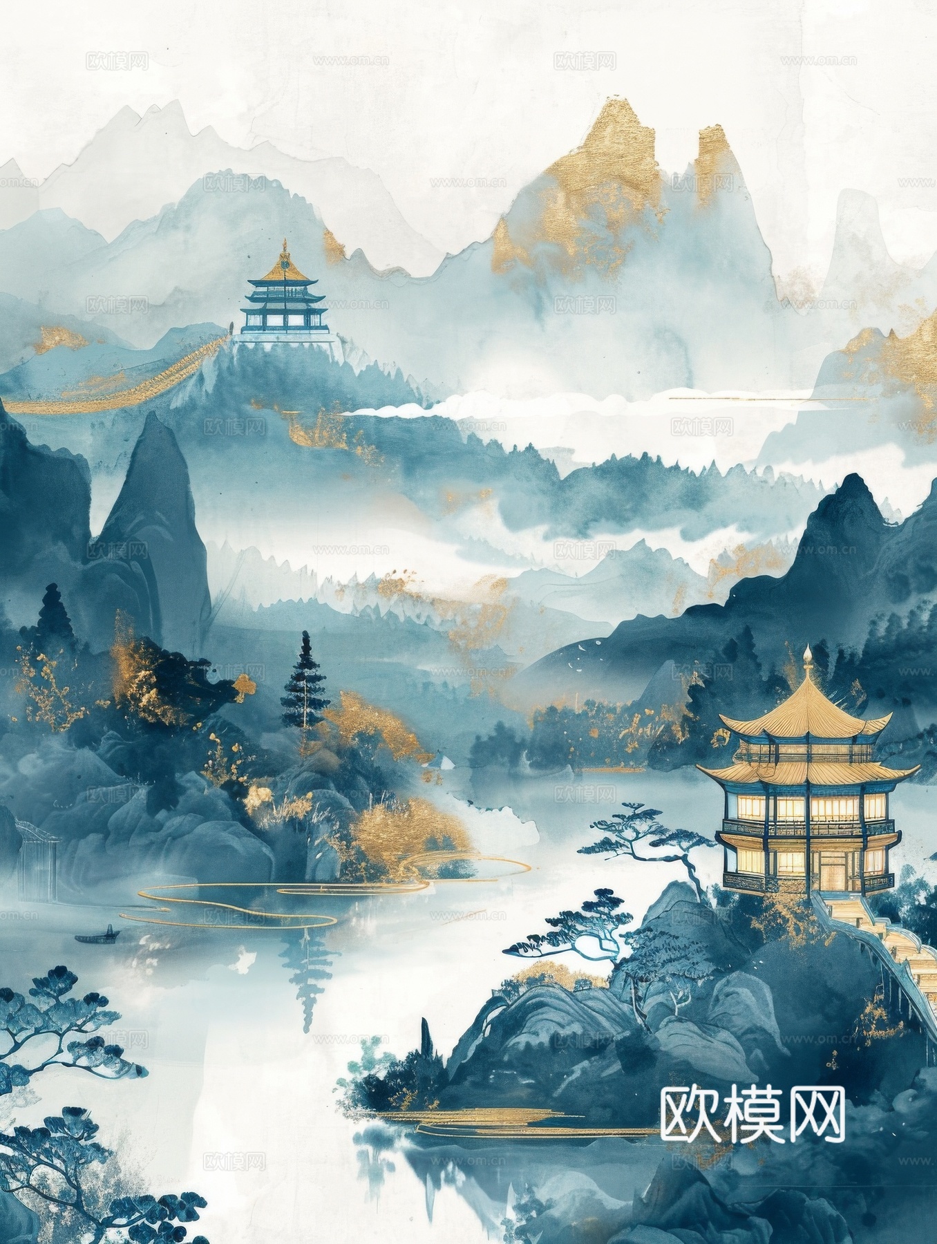 国风山水壁纸壁画