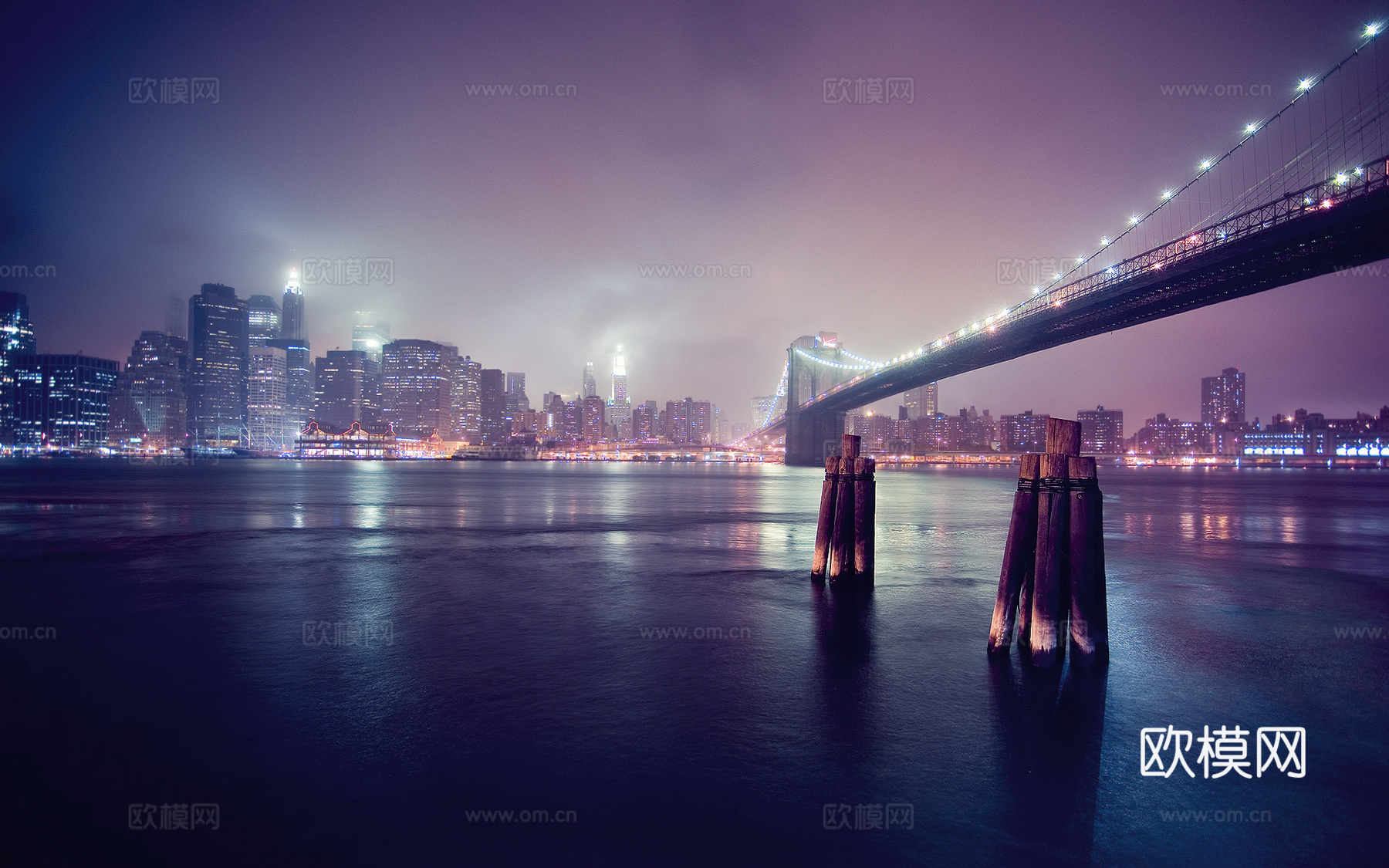 夜晚城市外景  都市广场贴图