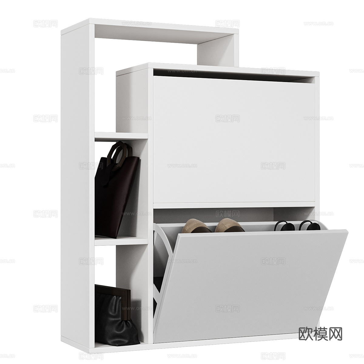 现代北欧成品矮鞋柜3d模型