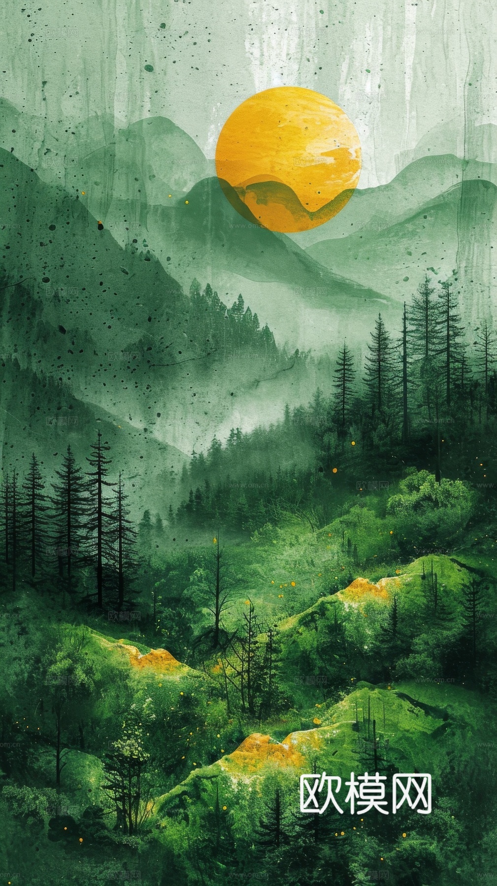 国风山水壁纸壁画