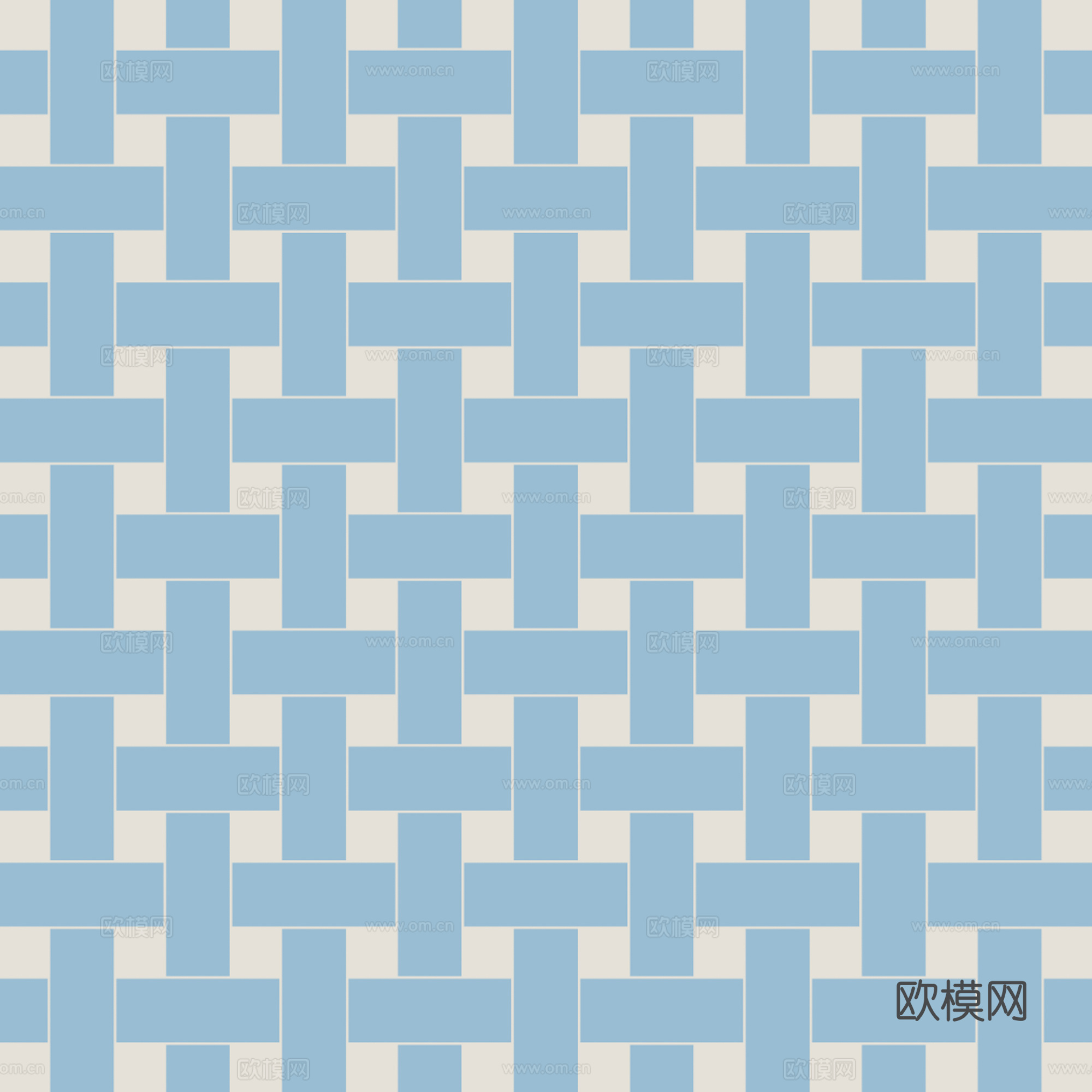 蓝色花砖