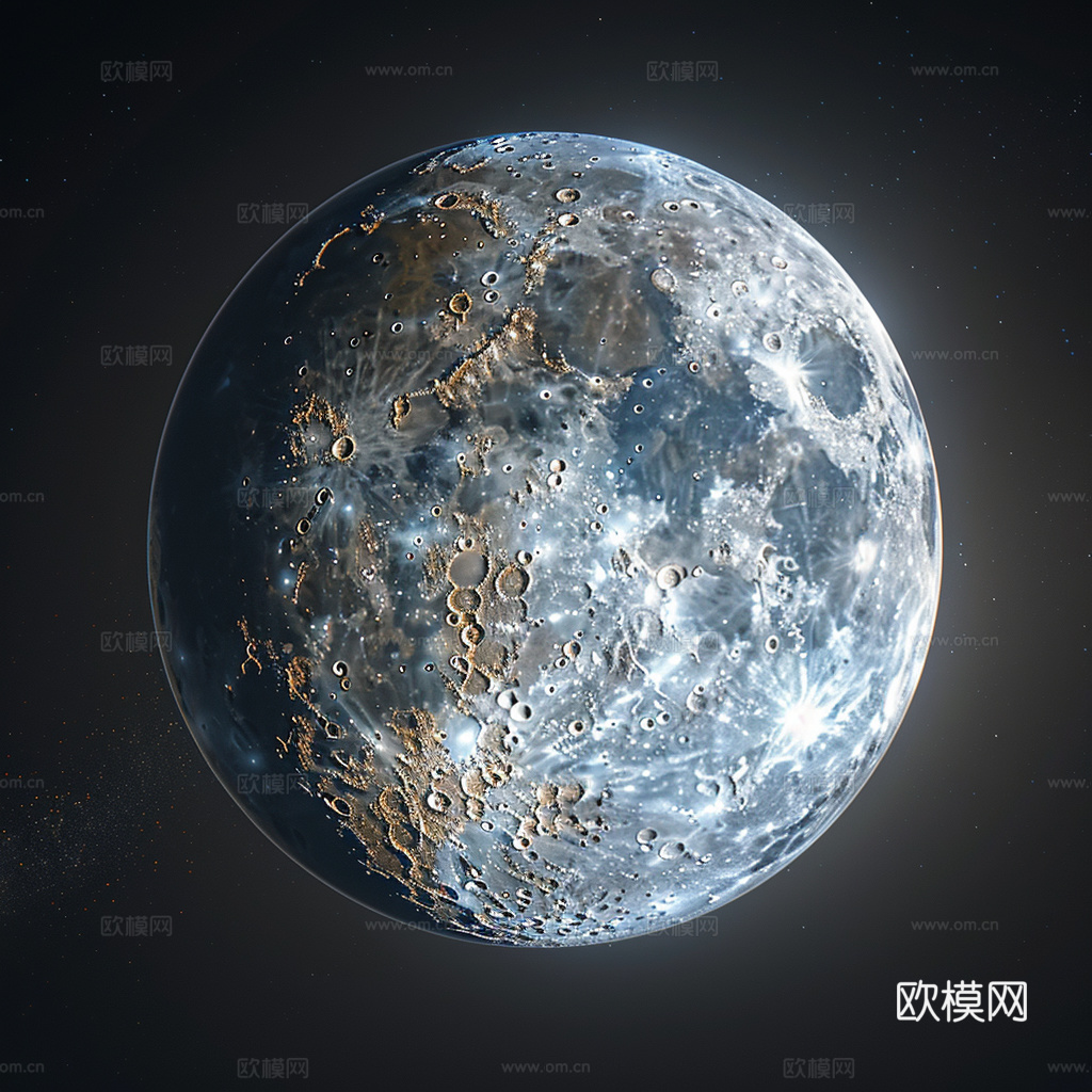 月球灯星球月亮陨石表表面
