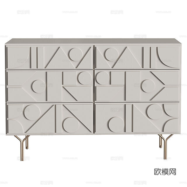 现代玄关柜 边柜3d模型