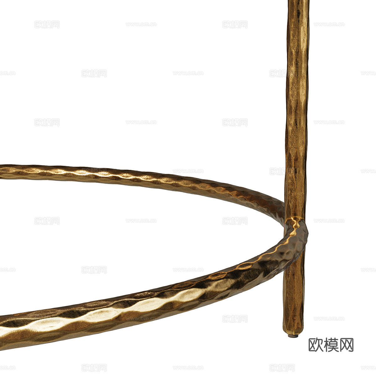 现代轻奢玻璃金属圆茶几3d模型