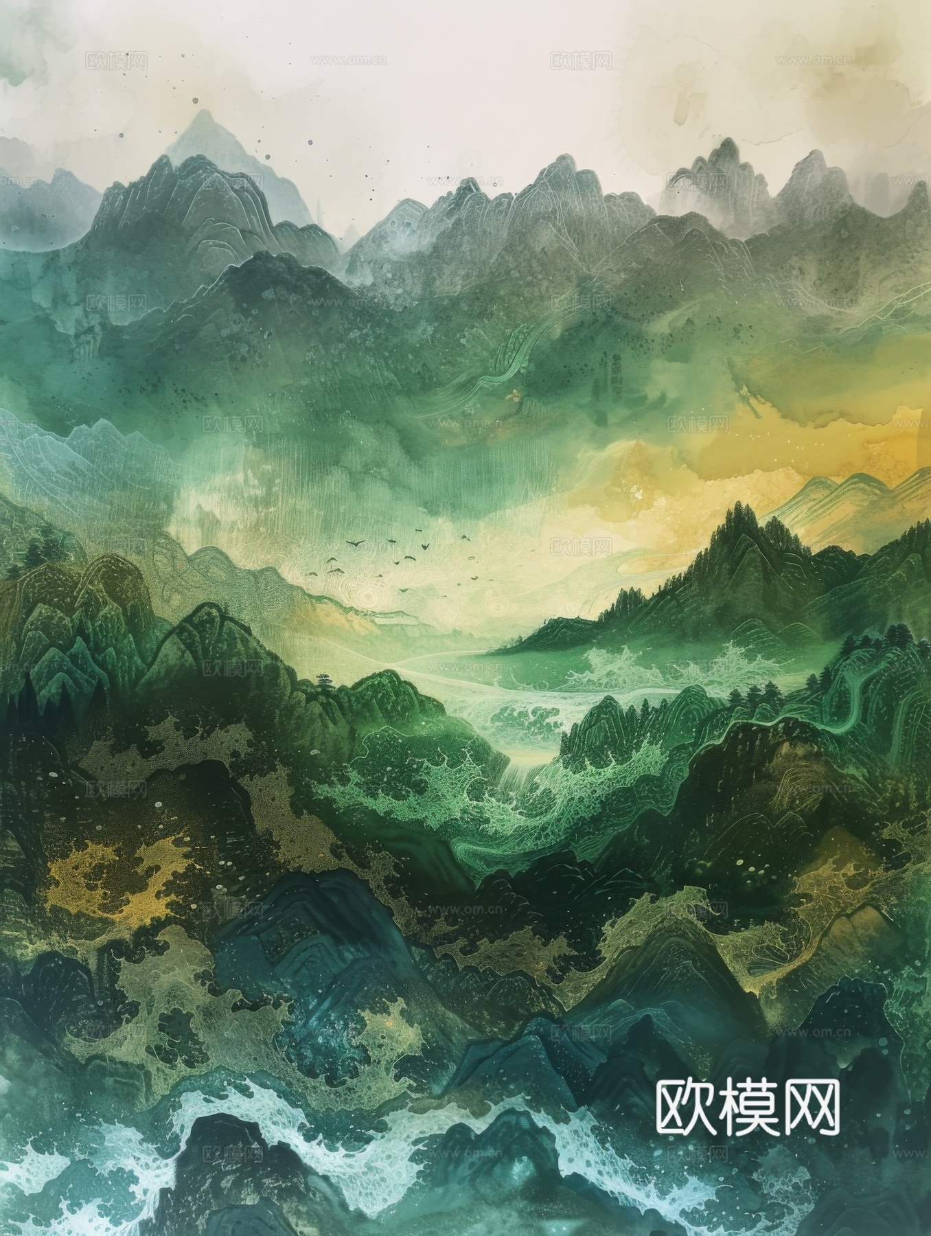 国风山水壁纸壁画